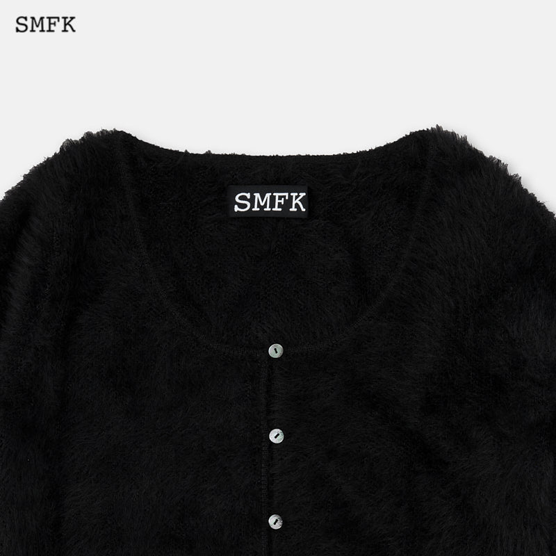 SMFK Panda Wool Short Cardigan Black | MADA IN CHINA