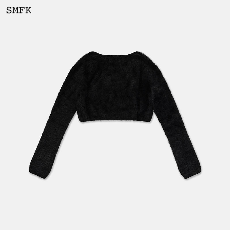 SMFK Panda Wool Short Cardigan Black | MADA IN CHINA