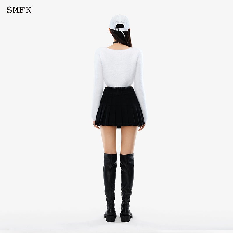 SMFK Panda Wool Short Cardigan White | MADA IN CHINA