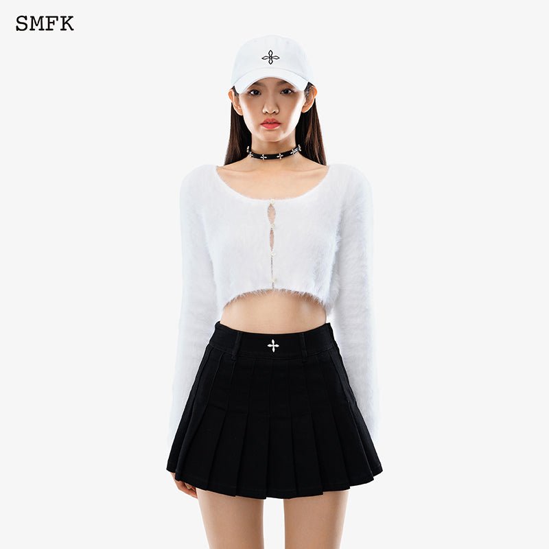 SMFK Panda Wool Short Cardigan White | MADA IN CHINA