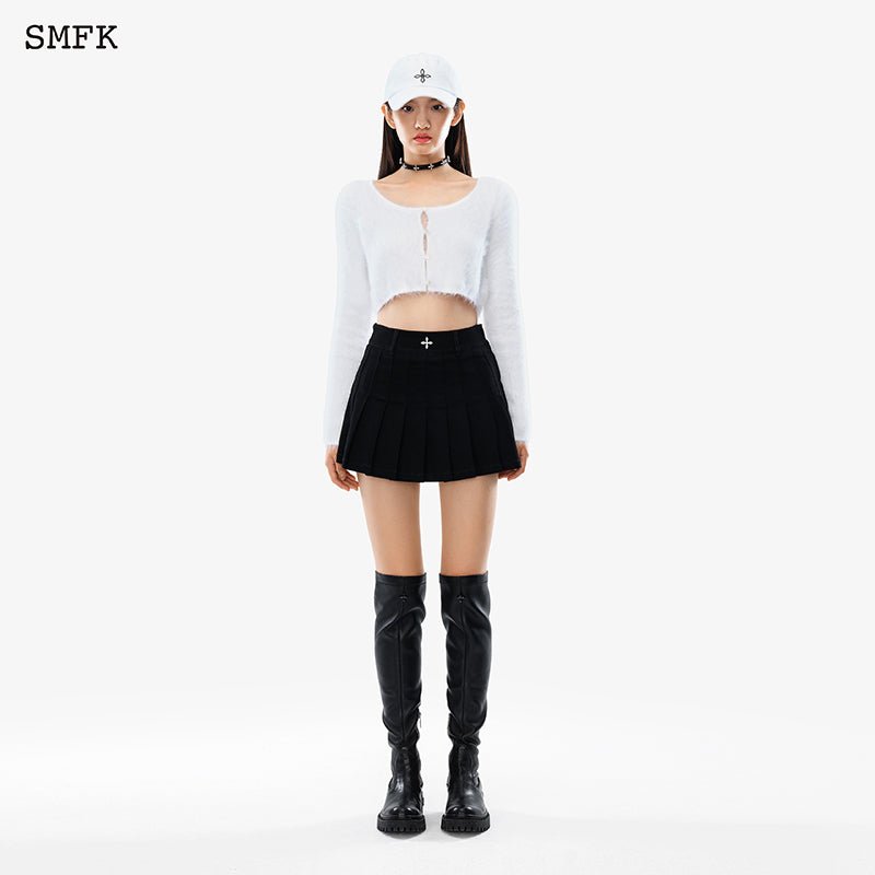 SMFK Panda Wool Short Cardigan White | MADA IN CHINA