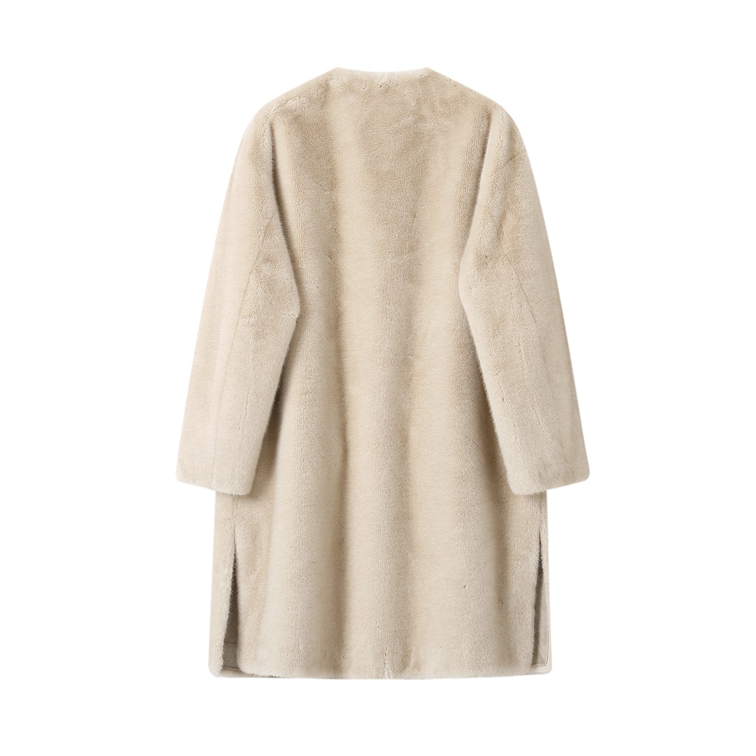 SOMESOWE Pearl Faux Fur Long Coat | MADA IN CHINA