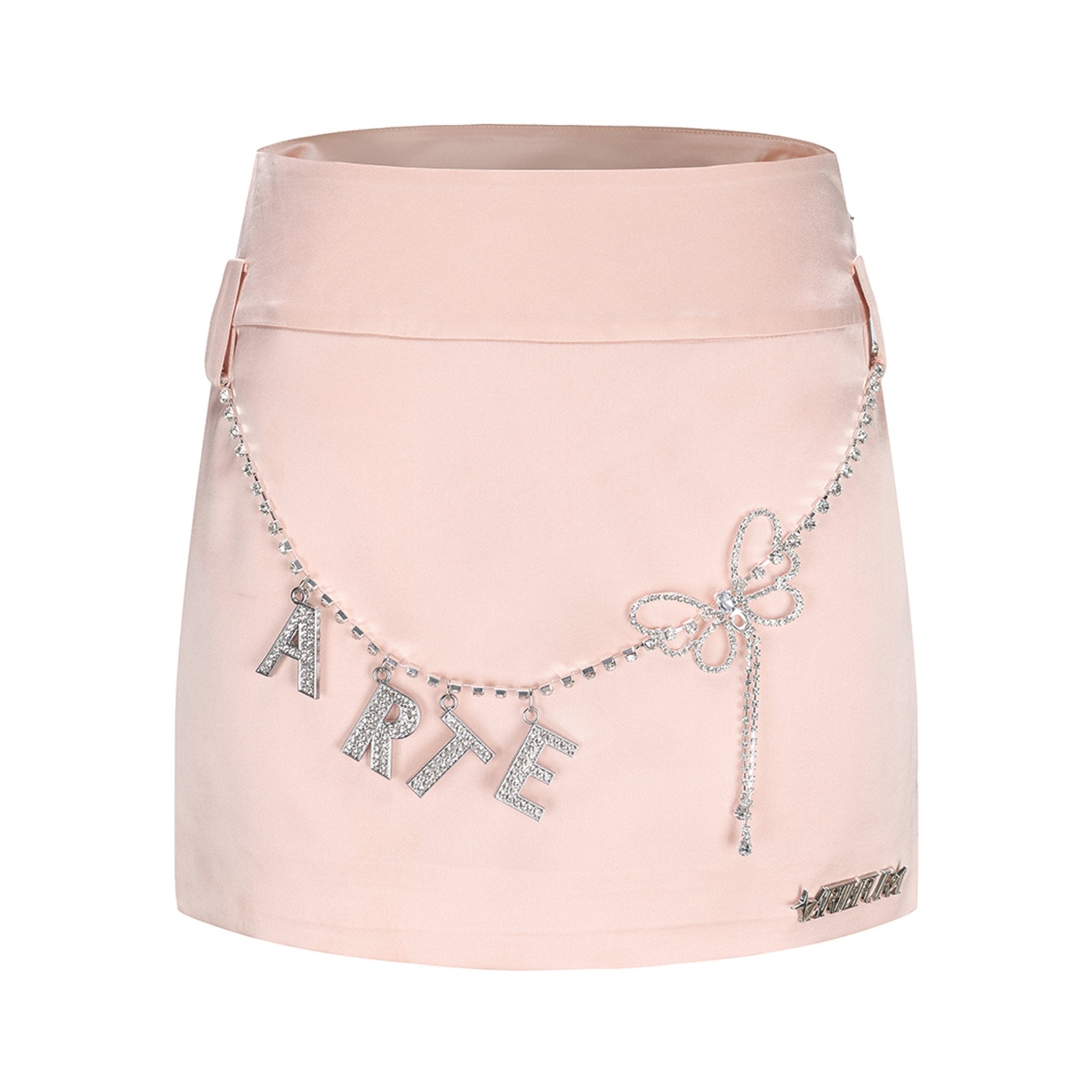 ARTE PURA Pink Acetate Chain Wrap Skirt | MADA IN CHINA