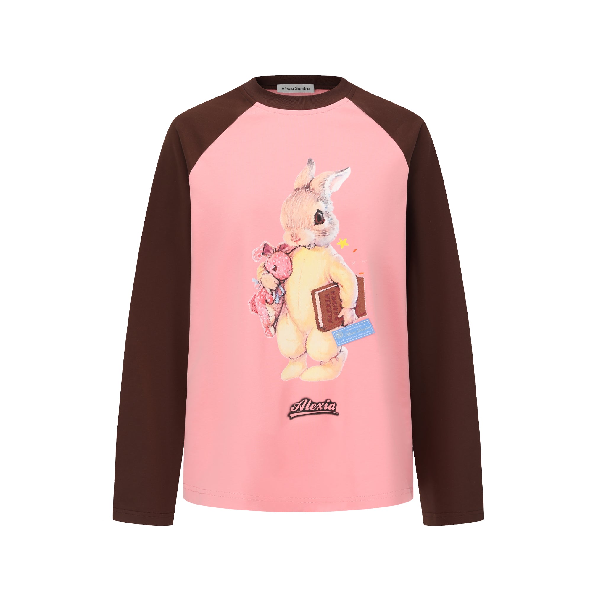 Alexia Sandra Pink And Brown Alexia Bunny Raglan T-Shirt | MADA IN CHINA