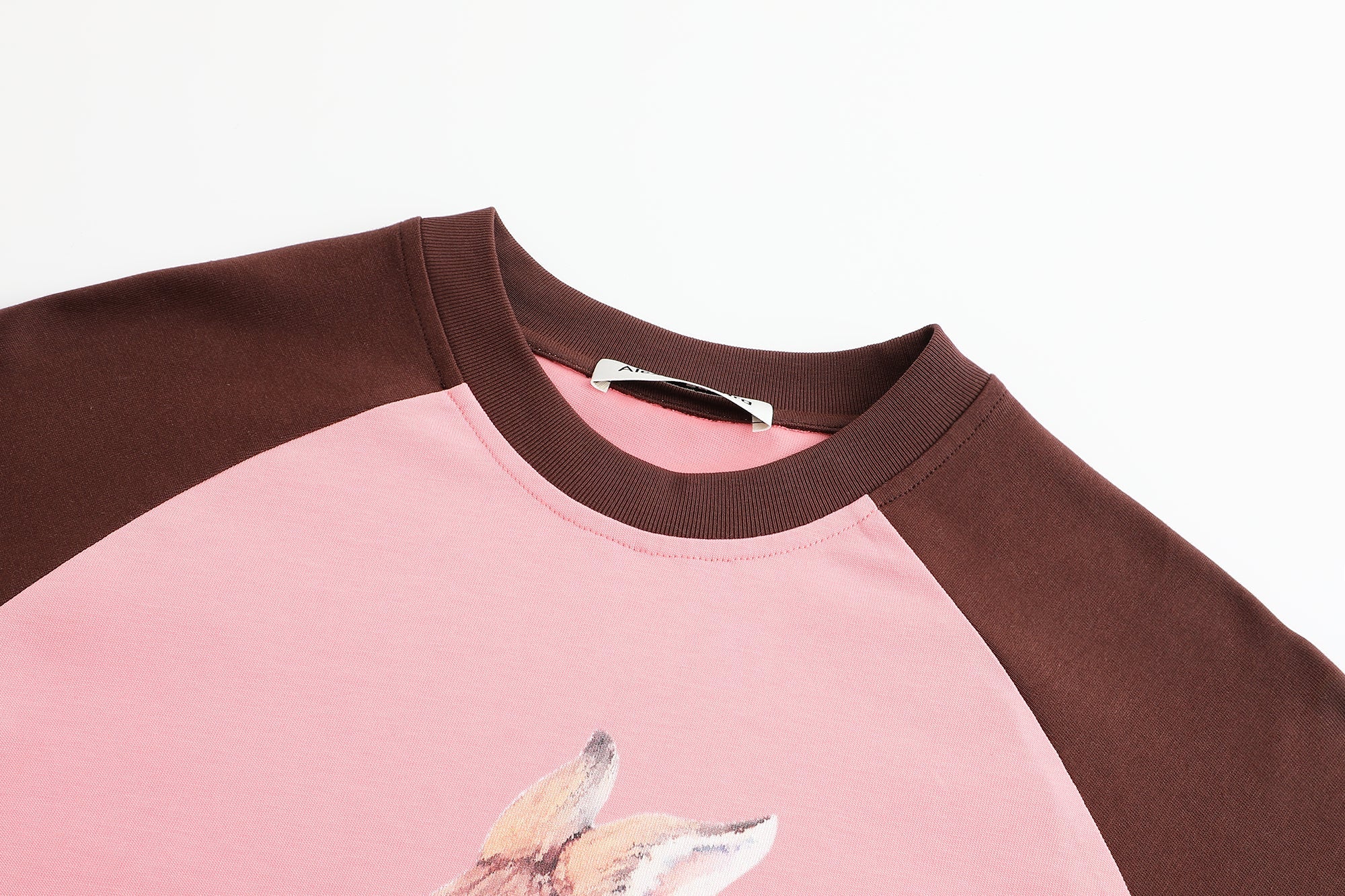 Alexia Sandra Pink And Brown Alexia Bunny Raglan T-Shirt | MADA IN CHINA