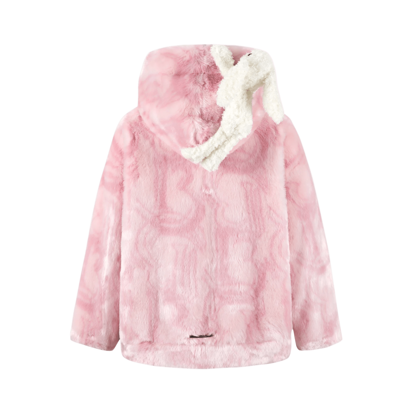 13DE MARZO Pink Artificial Fur Logo Coat | MADA IN CHINA