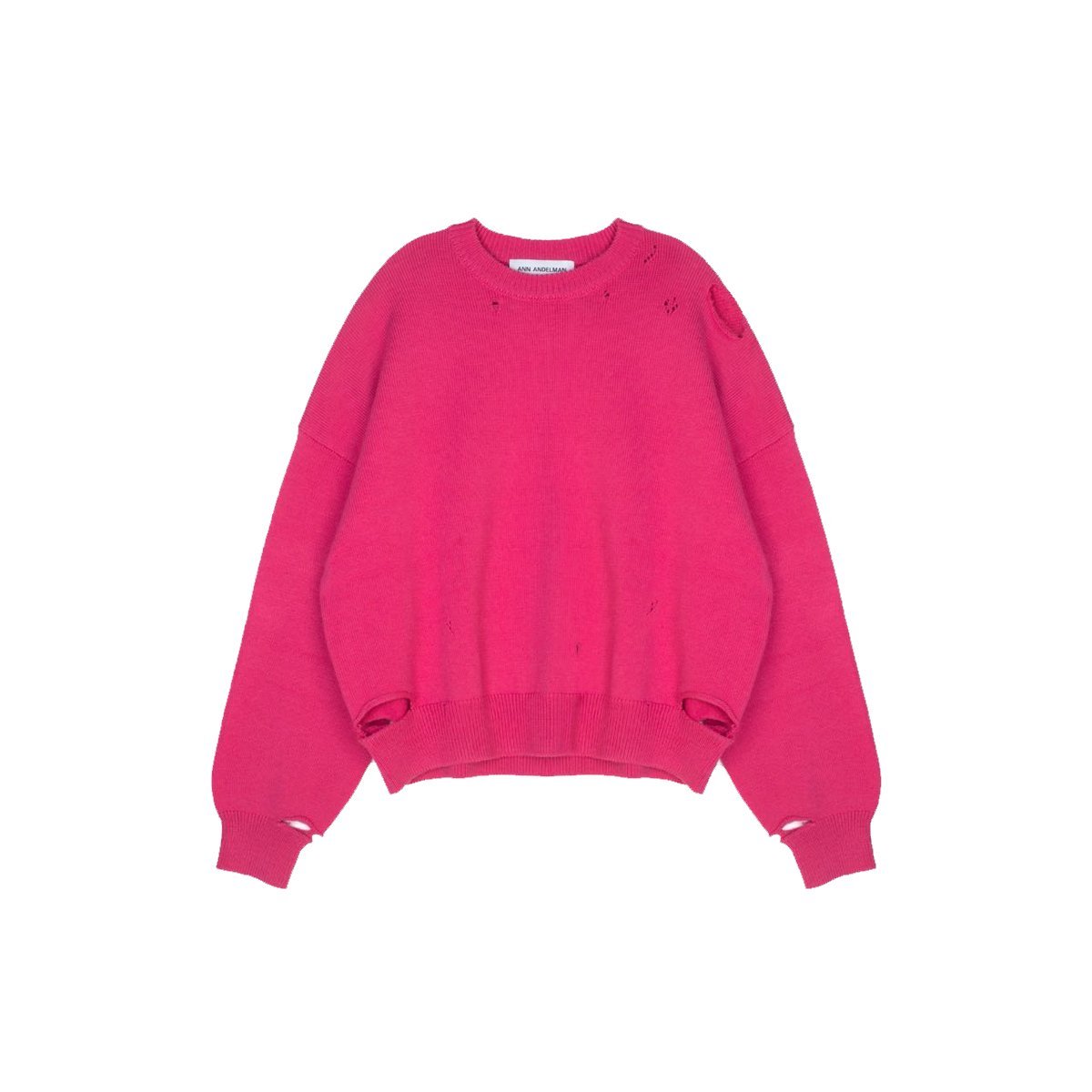 ANN ANDELMAN Pink Destroyed Sweatshirt | MADA IN CHINA