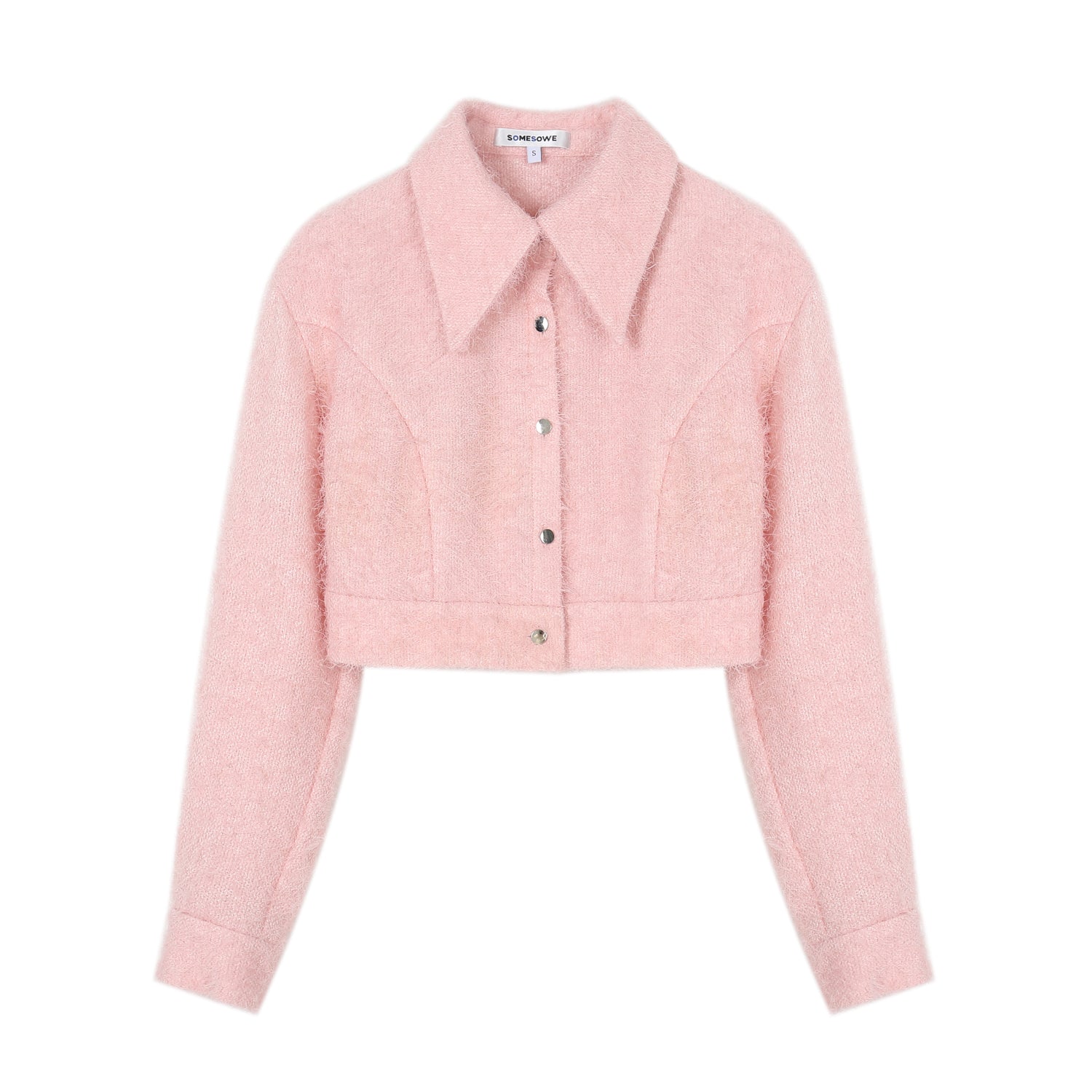 SOMESOWE Pink Fluffy Tassel Short Shirt | MADA IN CHINA