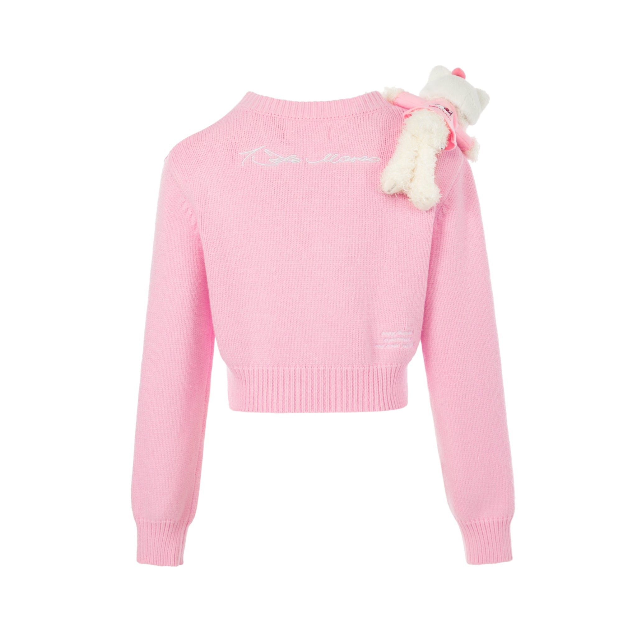 13DE MARZO Pink Hello Hitty Bear Heart Cardigan | MADA IN CHINA