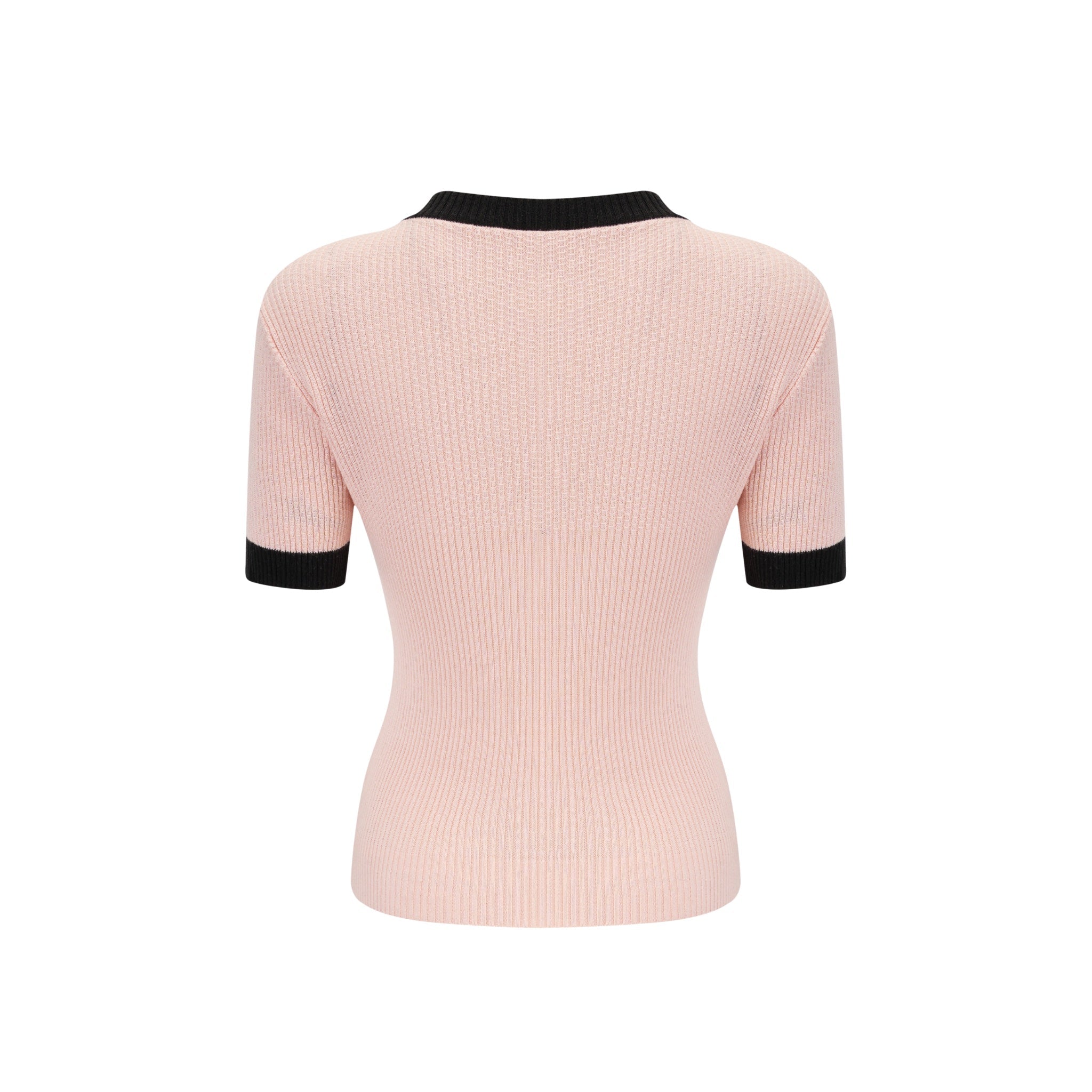 ARTE PURA Pink Knit Top with Bow Tie | MADA IN CHINA