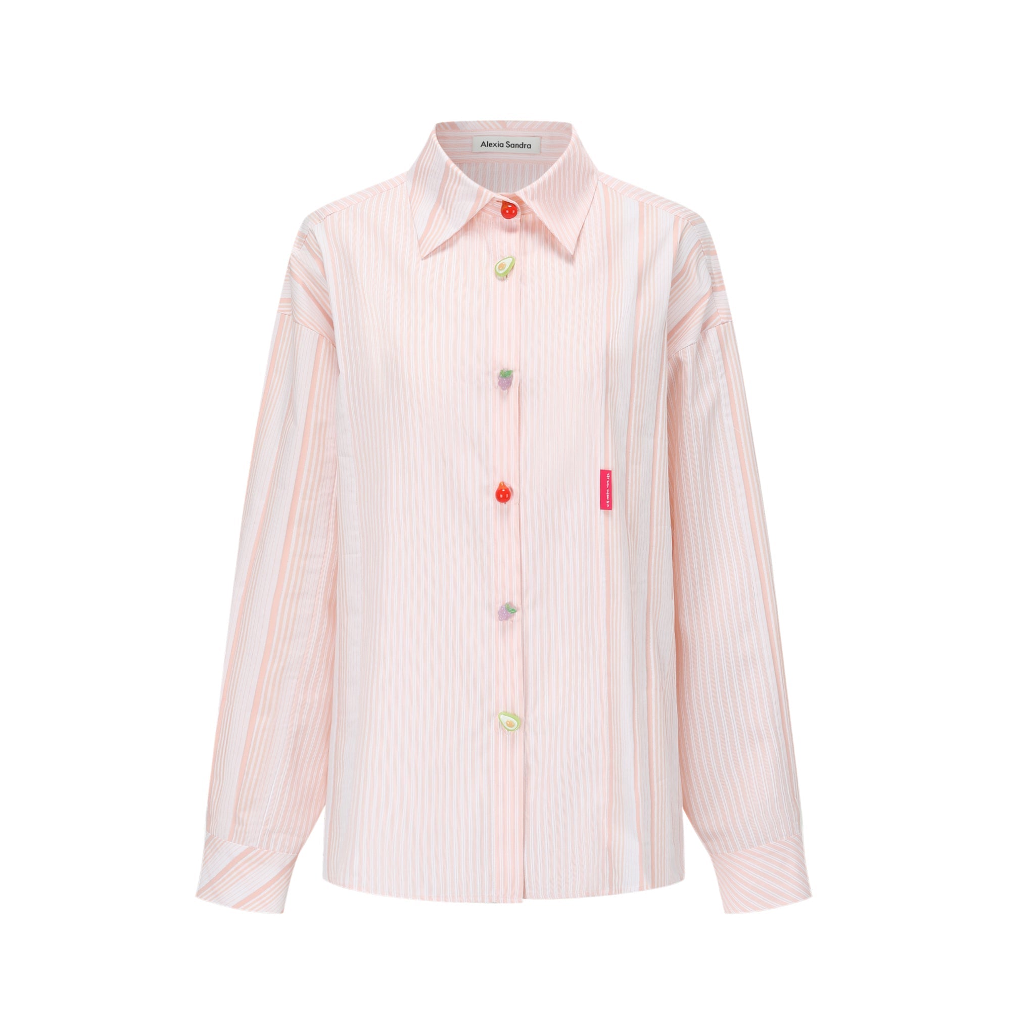 Alexia Sandra Pink Stripe Button-Detailed Shirt | MADA IN CHINA