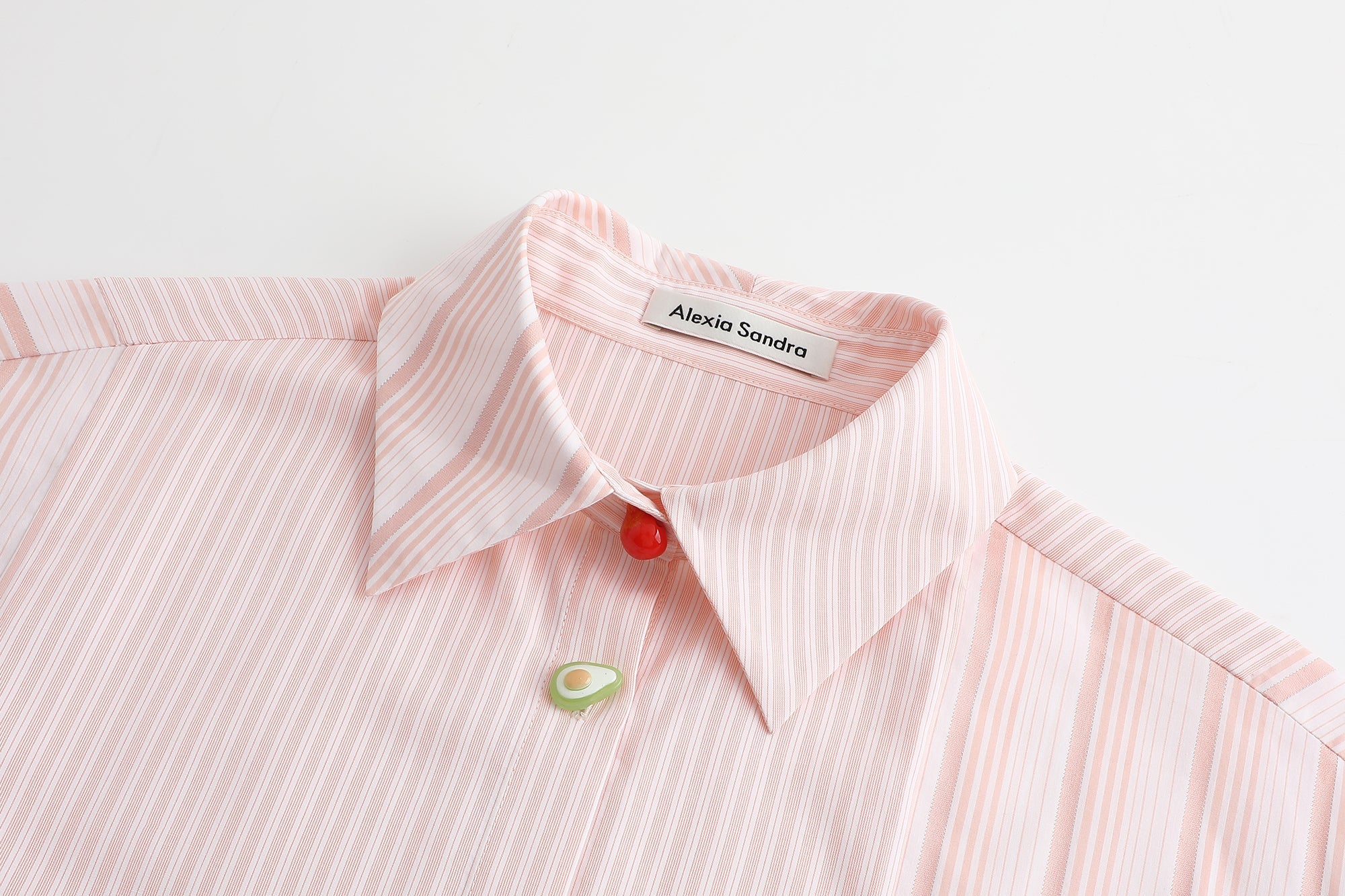 Alexia Sandra Pink Stripe Button-Detailed Shirt | MADA IN CHINA