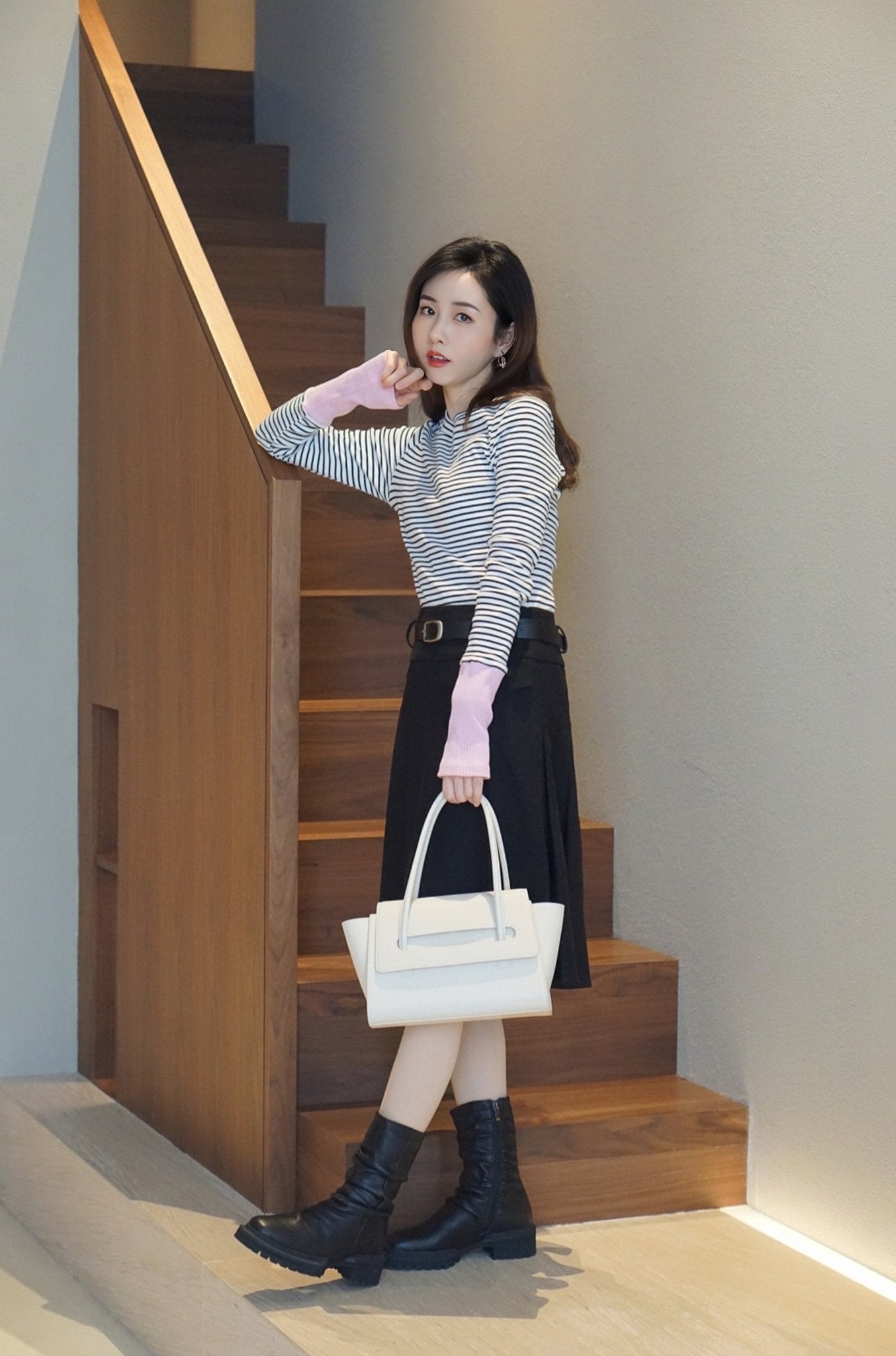 Alexia Sandra Pink Stripe Long-Sleeve T-Shirt | MADA IN CHINA