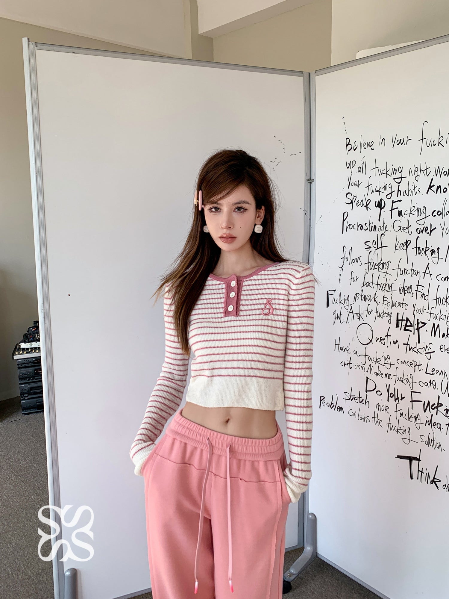 SOMESOWE Pink Stripe Shirt | MADA IN CHINA