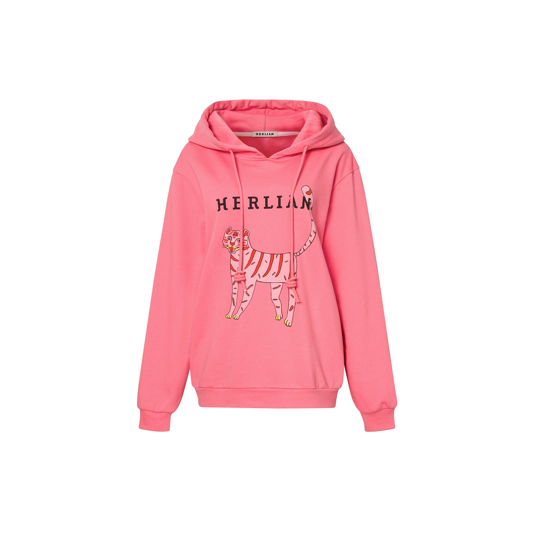 HERLIAN Pink Tiger Print Hoodie | MADA IN CHINA