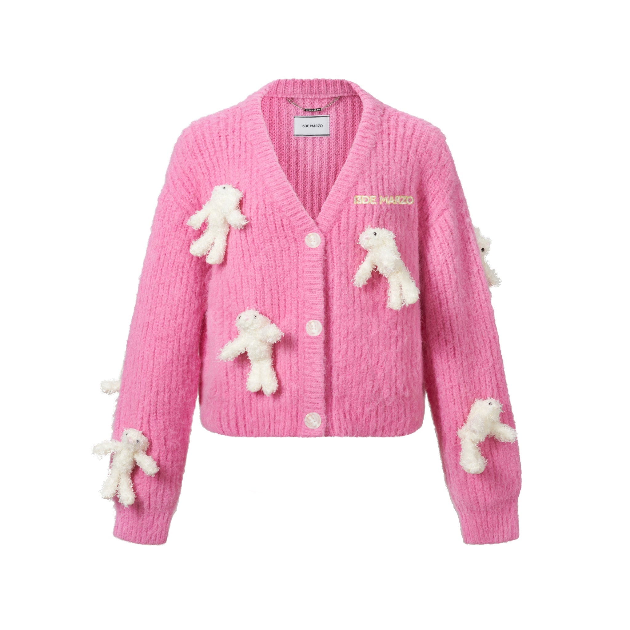 13DE MARZO Pink Toys Cardigan | MADA IN CHINA