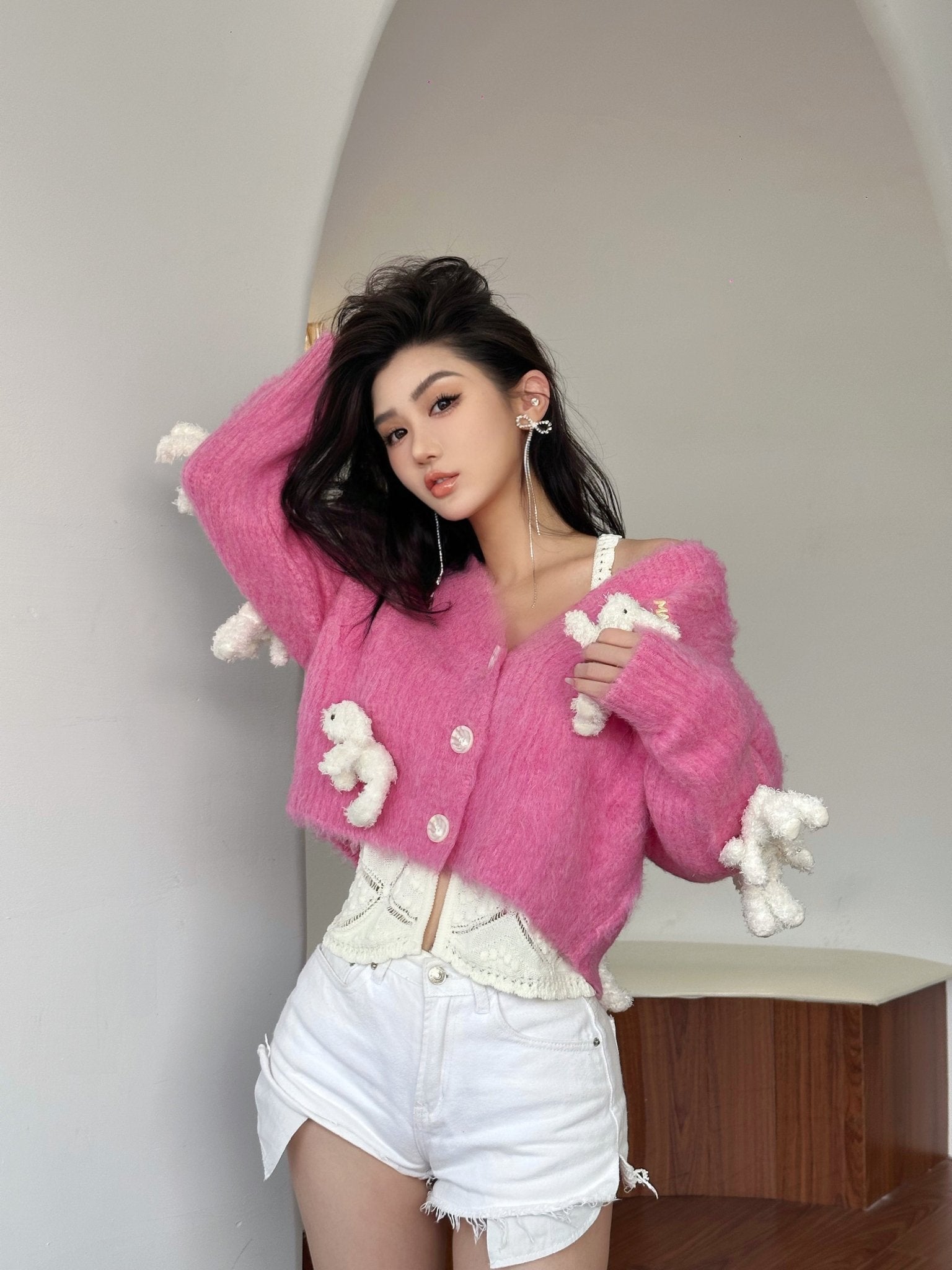 13DE MARZO Pink Toys Cardigan | MADA IN CHINA