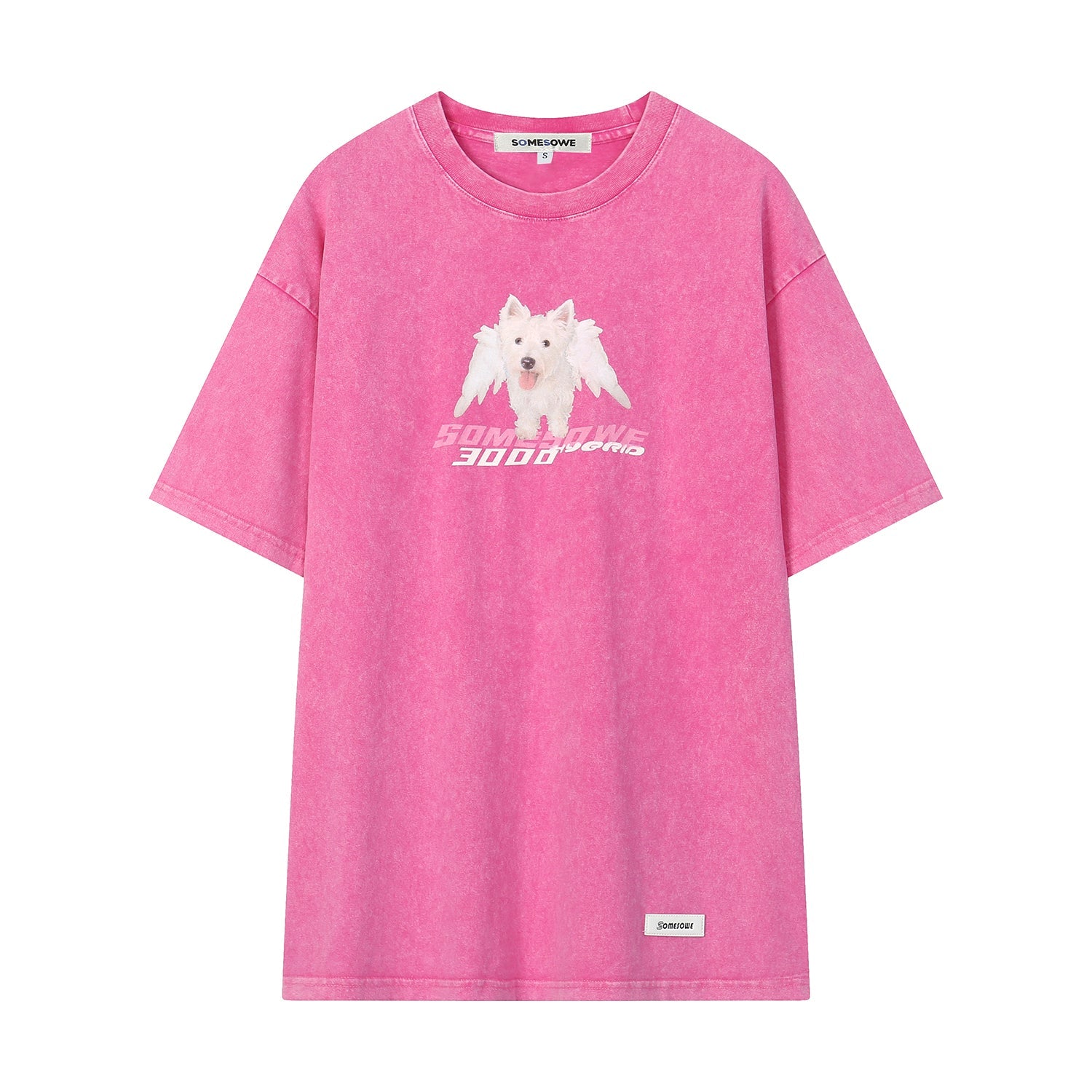 SOMESOWE Pink Westland Terrier Print T-shirt | MADA IN CHINA