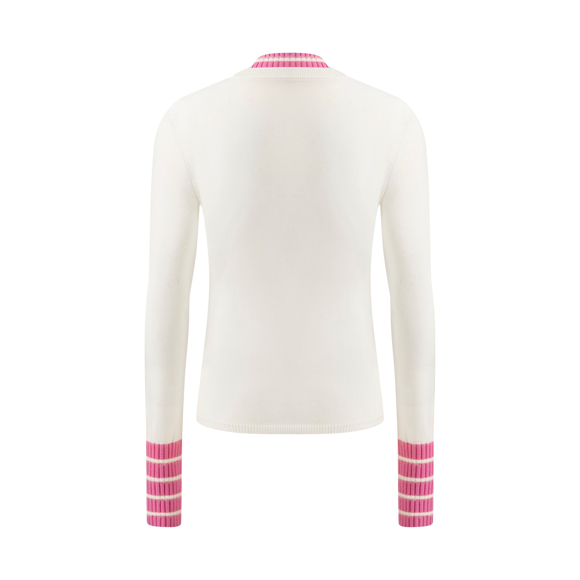 HERLIAN Pink Wool Double Layer Collar Bottom Sweater | MADA IN CHINA