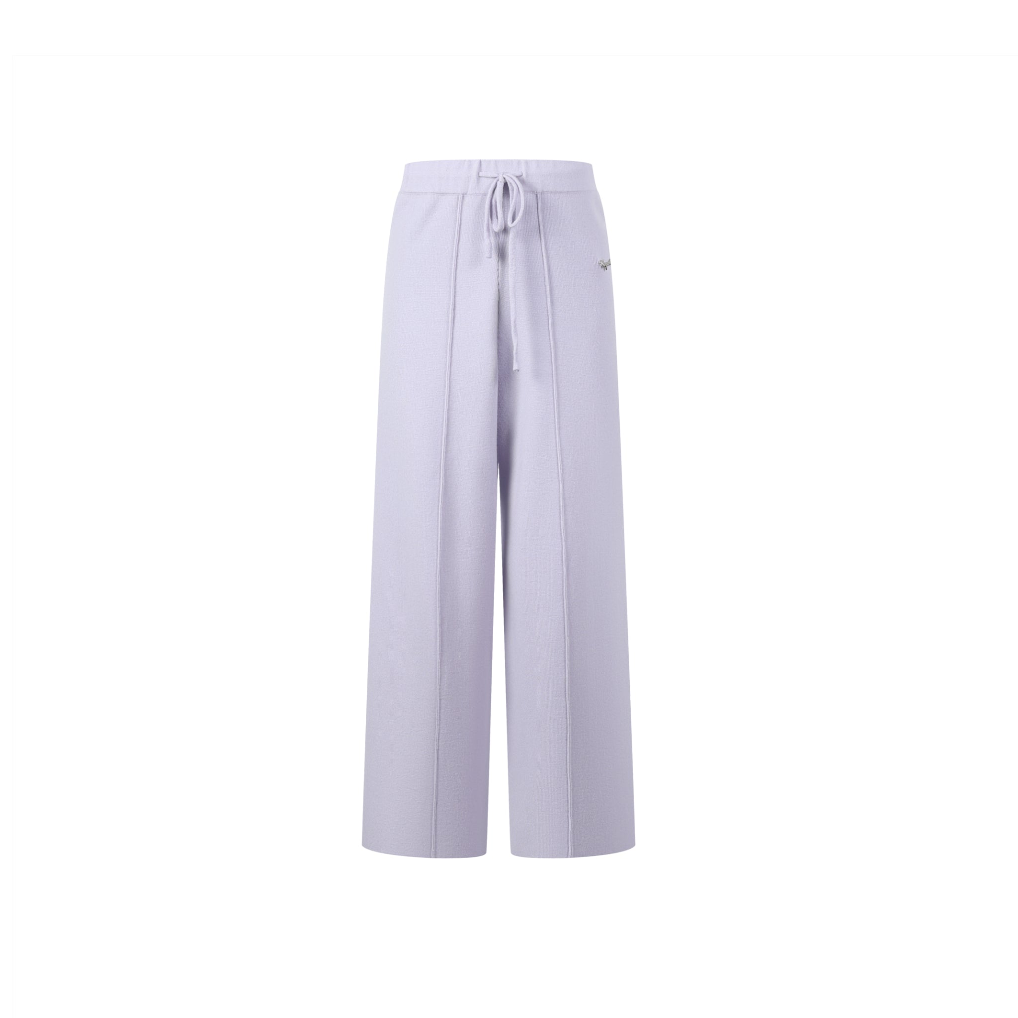 THREE QUARTERS Purple Straight Woolen Pants | MADA IN CHINA