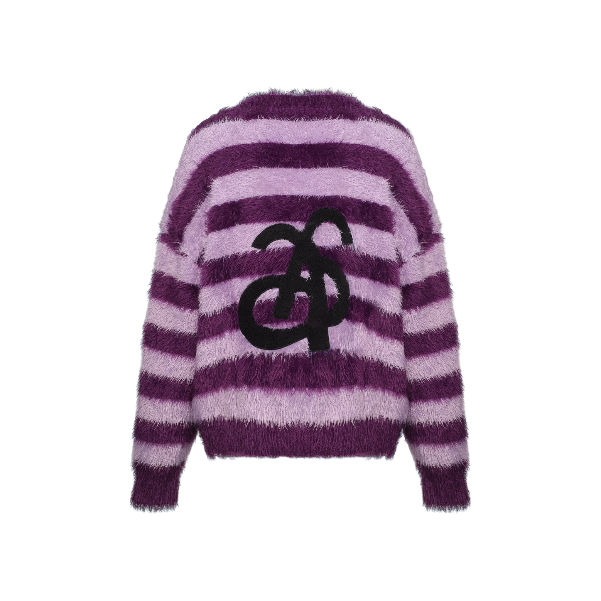 ANN ANDELMAN Purple Striped Wool Cardigan | MADA IN CHINA