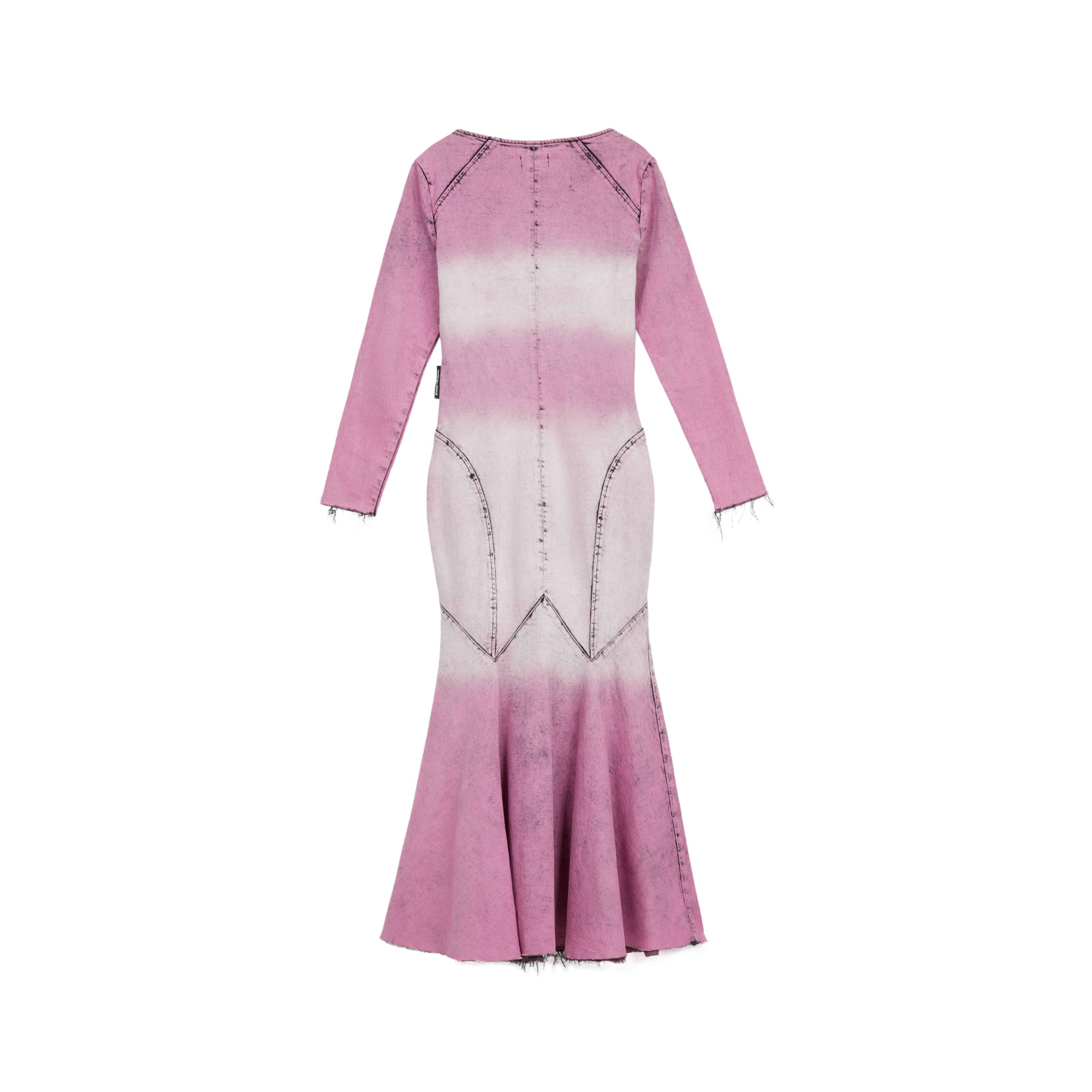 VANN VALRENCÉ Purple Washed Gradient Denim Dress | MADA IN CHINA