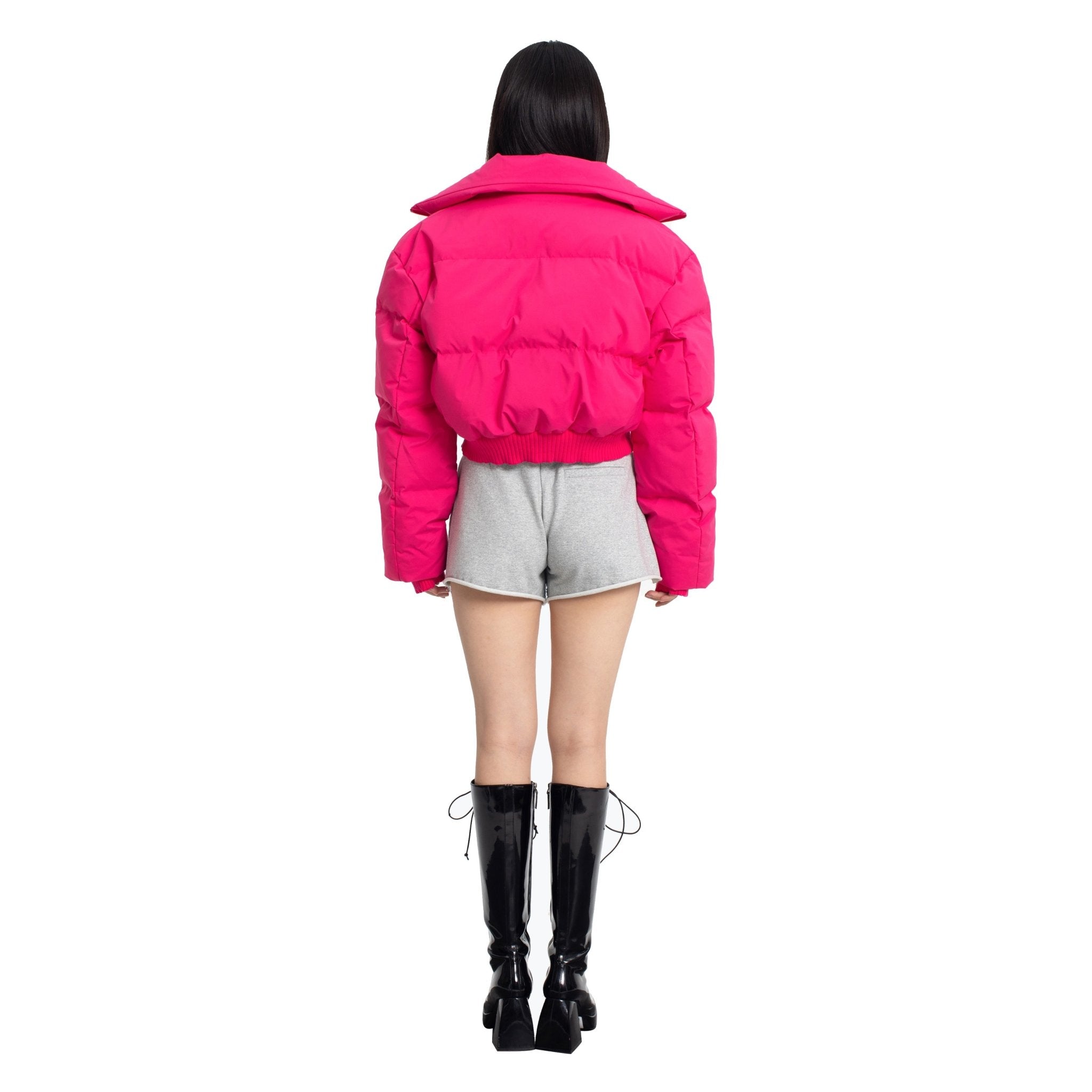 ANN ANDELMAN Red Cropped Down Jacket | MADA IN CHINA