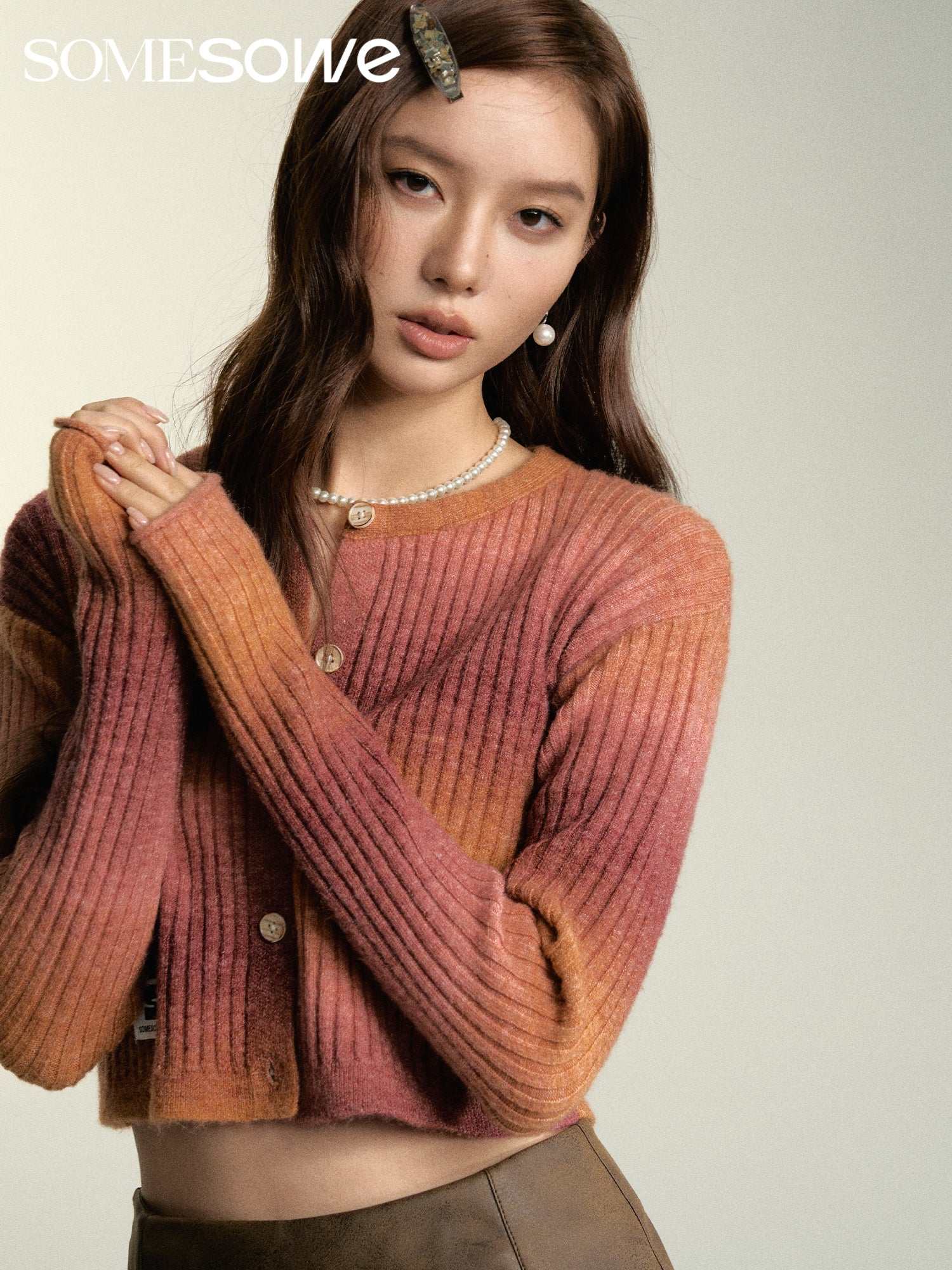 SOMESOWE Red Island Sunset Cardigan | MADA IN CHINA