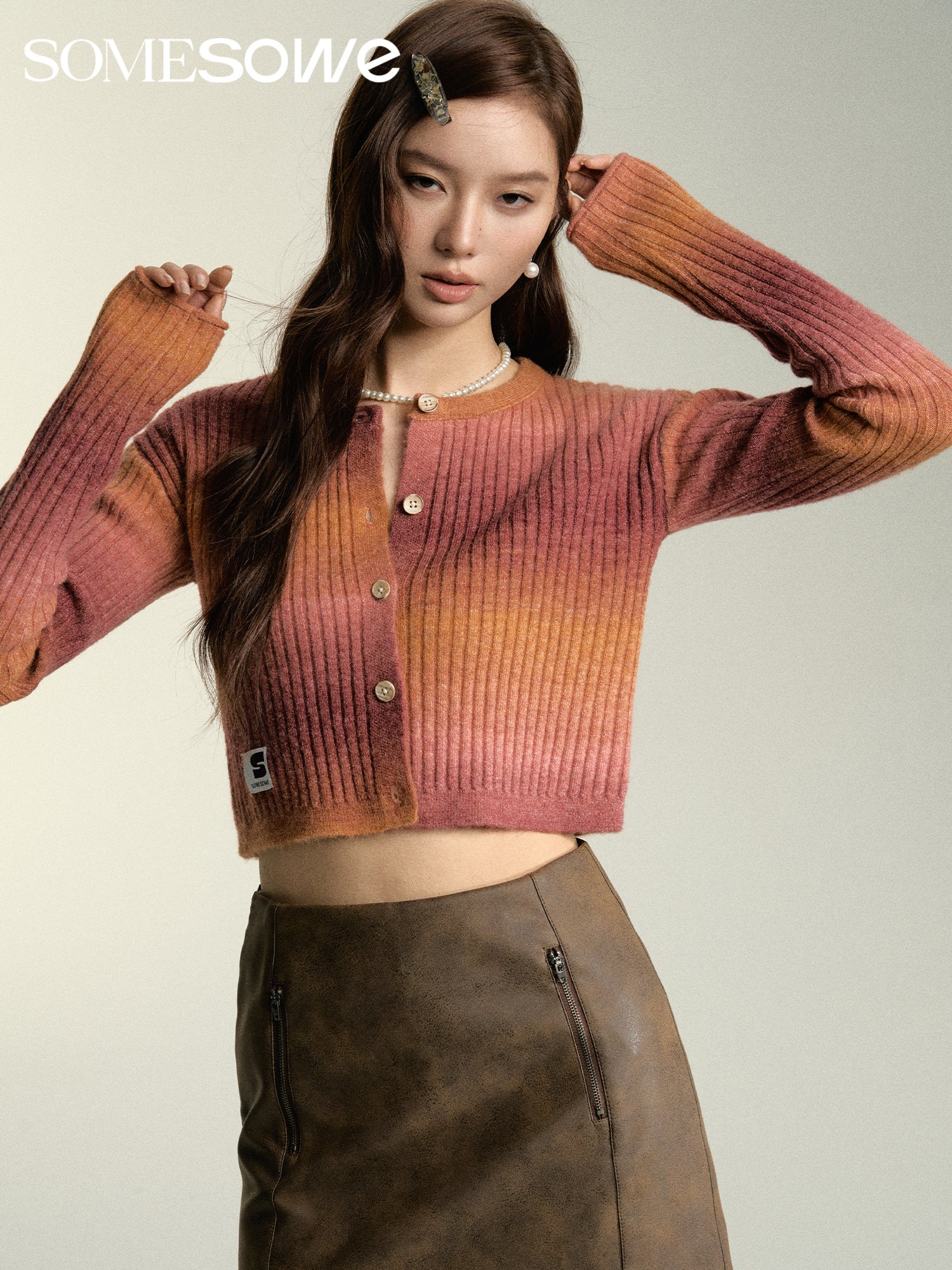 SOMESOWE Red Island Sunset Cardigan | MADA IN CHINA