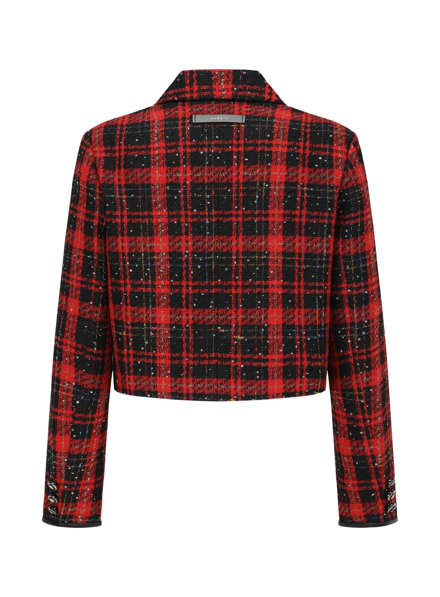 Alexia Sandra Red Plaid Cropped Blazer | MADA IN CHINA