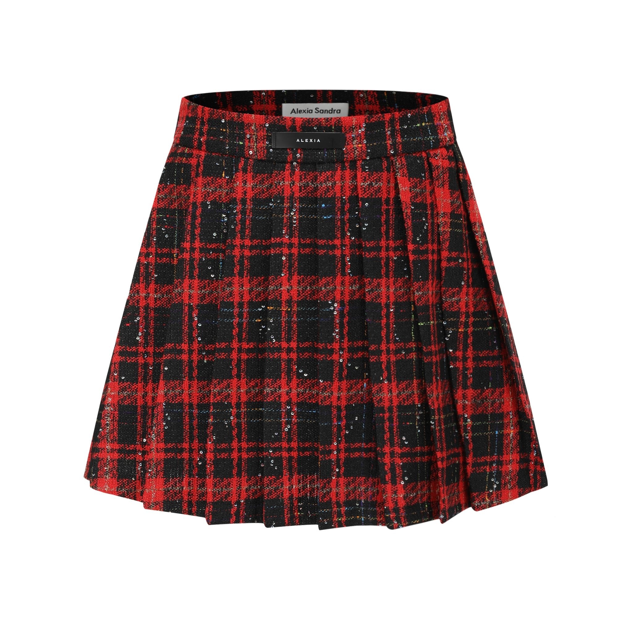 Alexia Sandra Red Plaid Pleated Skirt | MADA IN CHINA