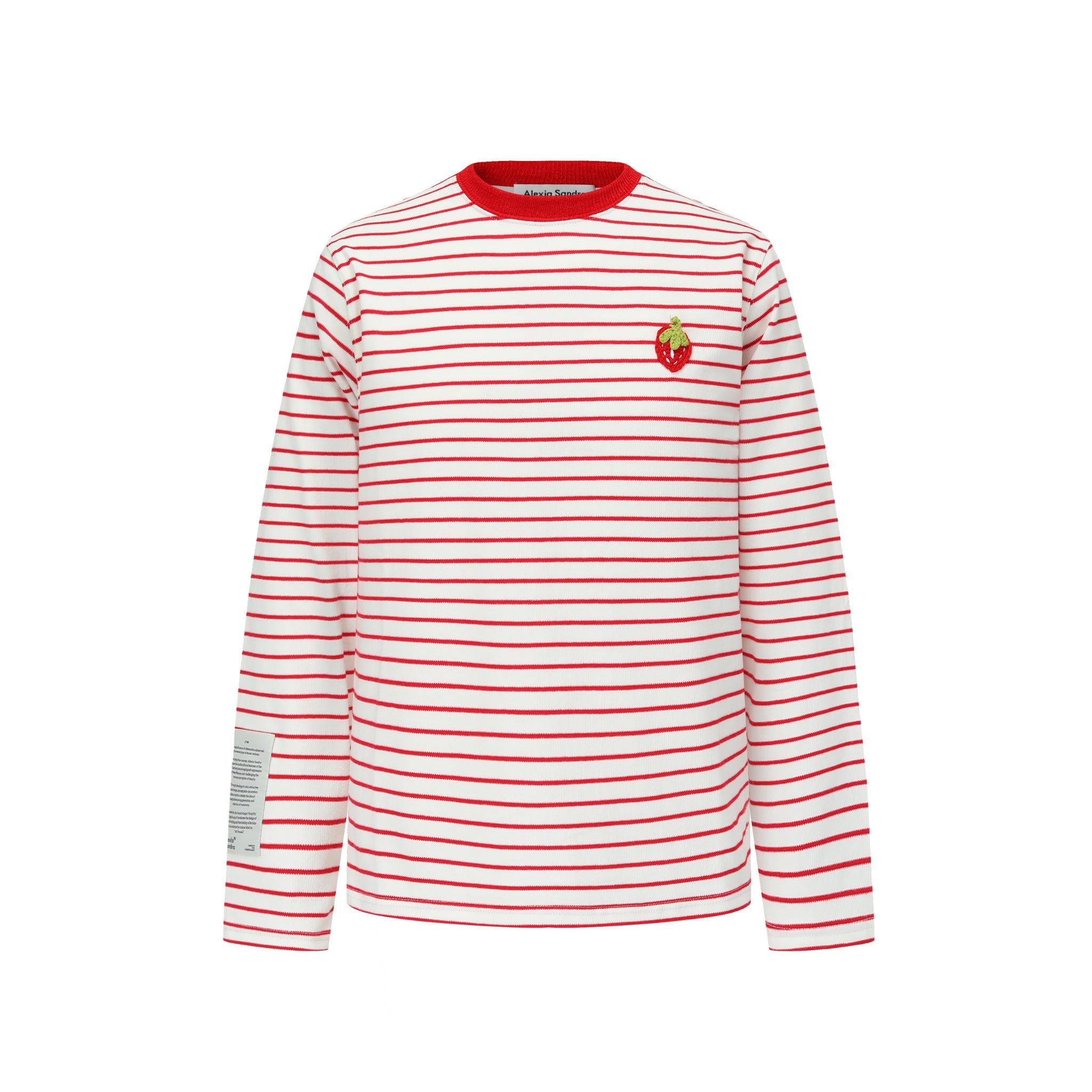 Alexia Sandra Red Stripe Long Sleeve T-shirt With Strawberry Print | MADA IN CHINA