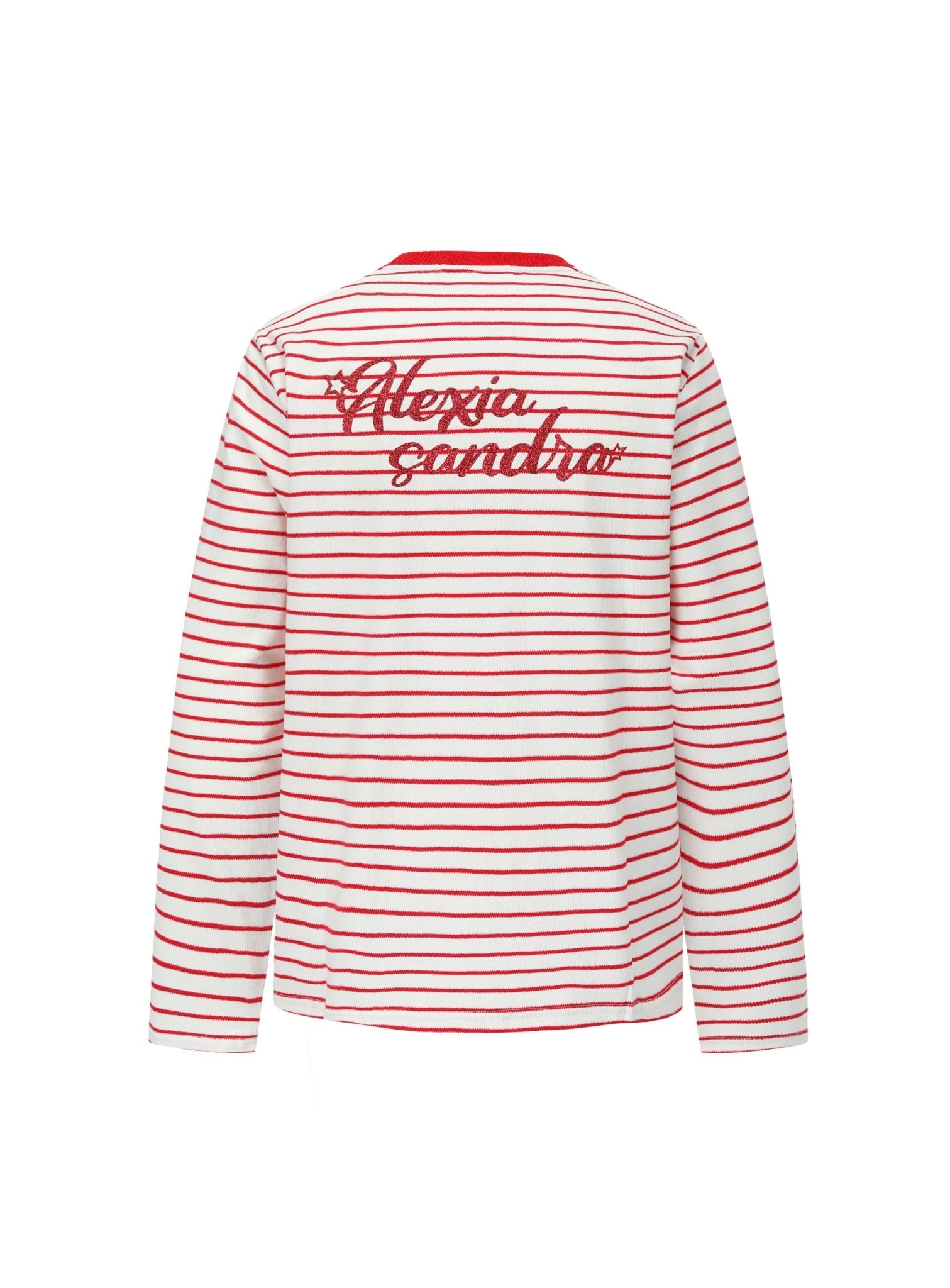 Alexia Sandra Red Stripe Long Sleeve T-shirt With Strawberry Print | MADA IN CHINA