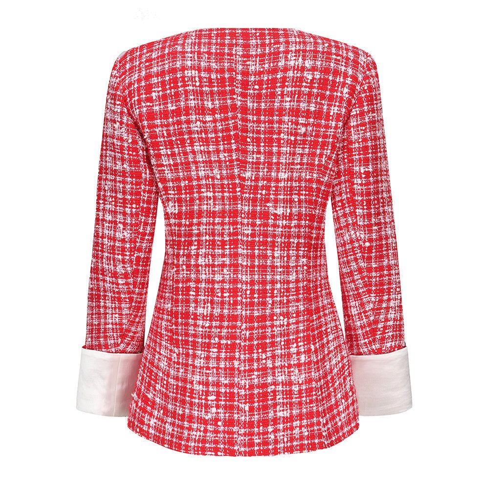 ARTE PURA Red&White Checked Long Jacket | MADA IN CHINA