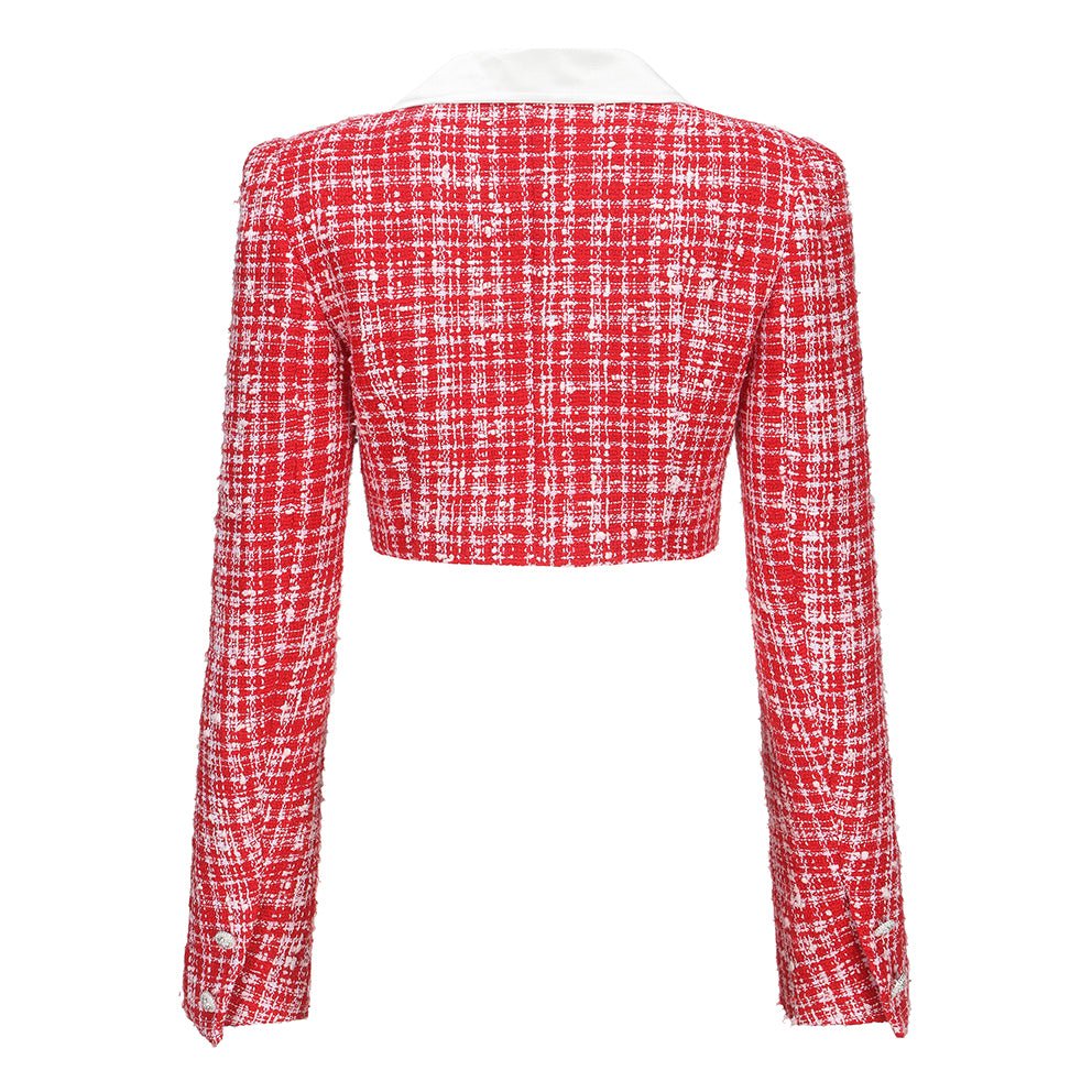 ARTE PURA Red&White Checked Short Jacket | MADA IN CHINA