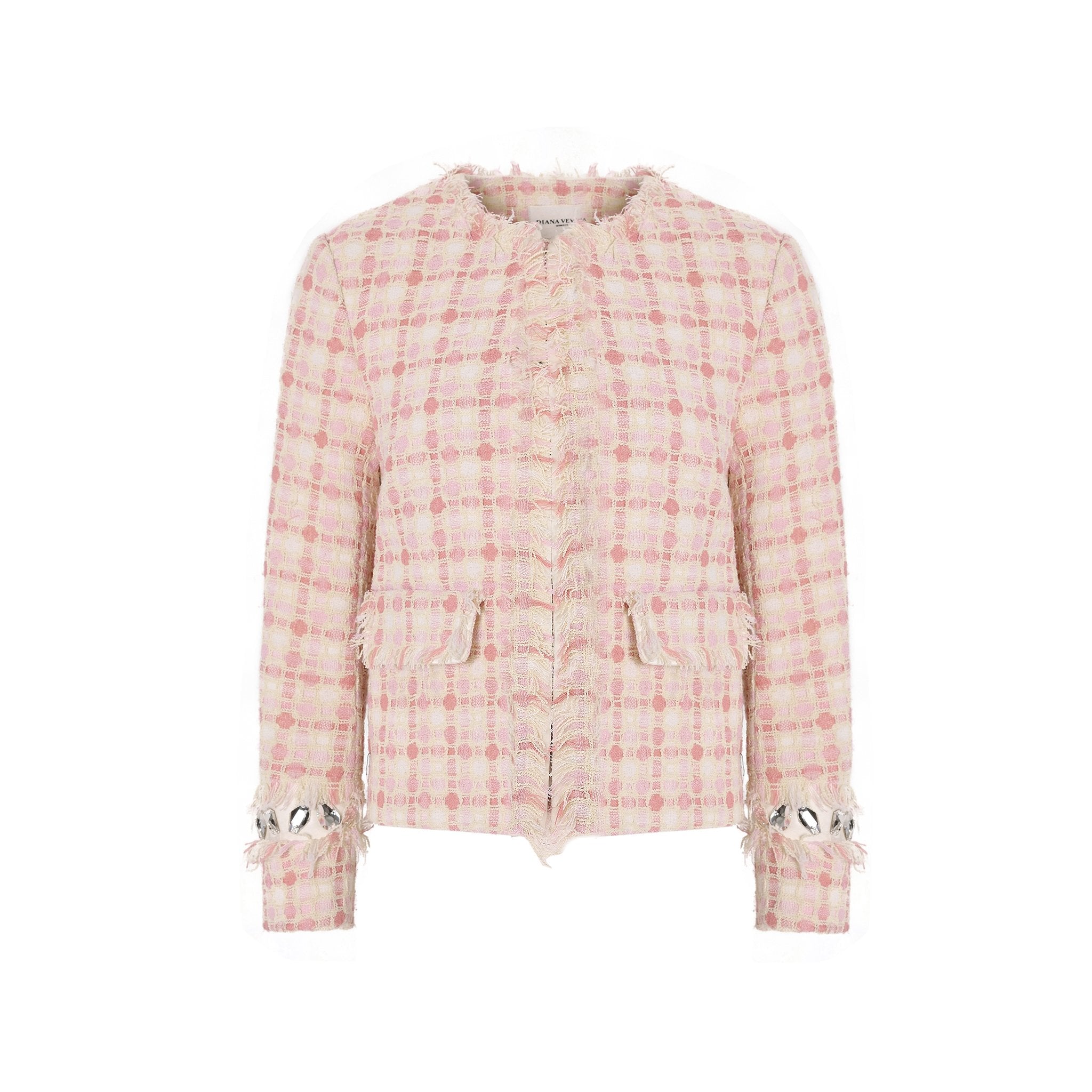 DIANA VEVINA Rose Berry Cut Diamond Fringe Jacket | MADA IN CHINA