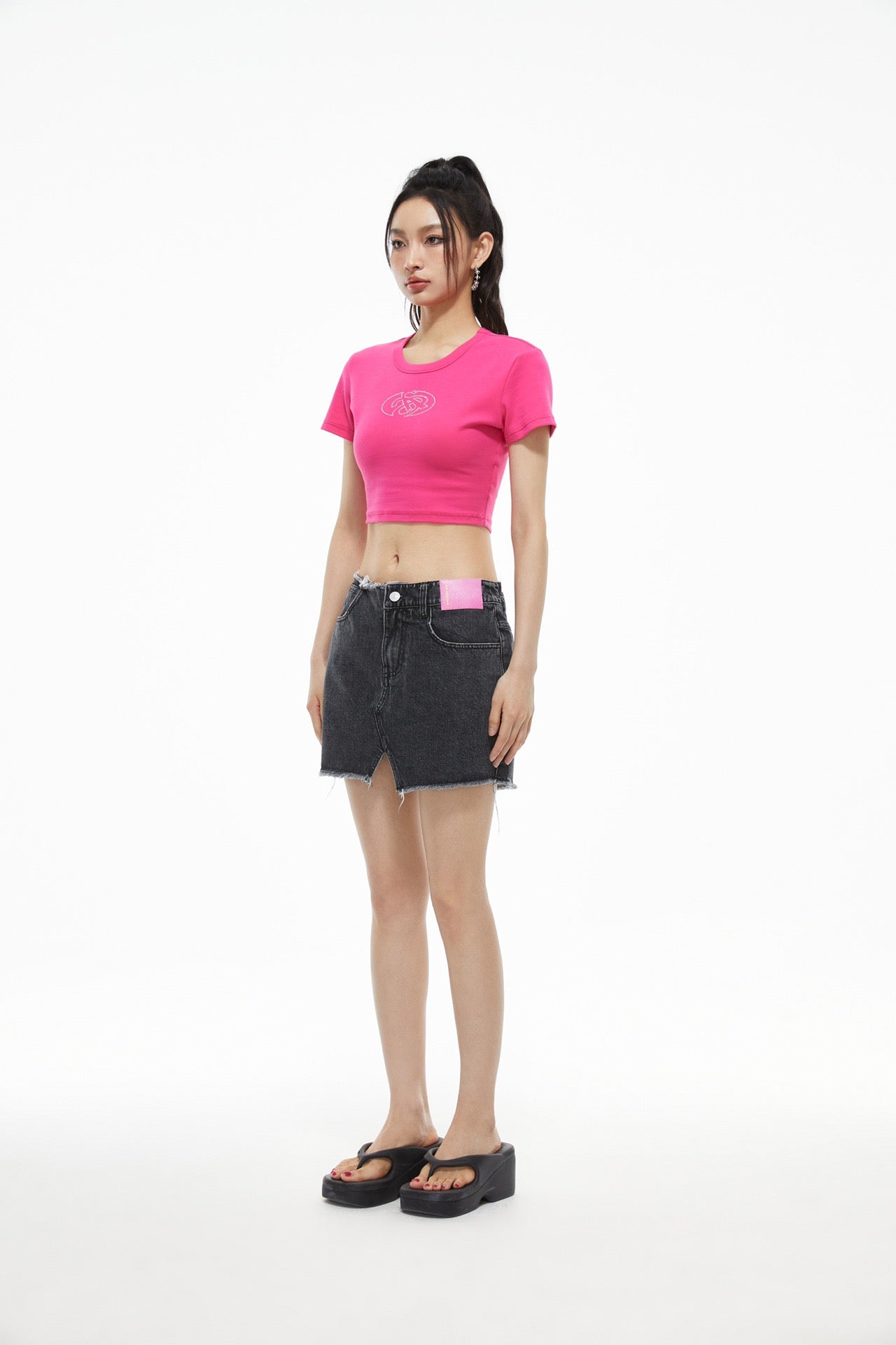 ANN ANDELMAN Short Sleeve with Diamond Logo Tee Rosy | MADA IN CHINA