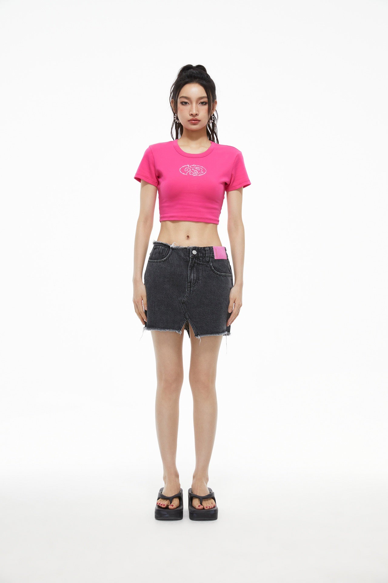 ANN ANDELMAN Short Sleeve with Diamond Logo Tee Rosy | MADA IN CHINA