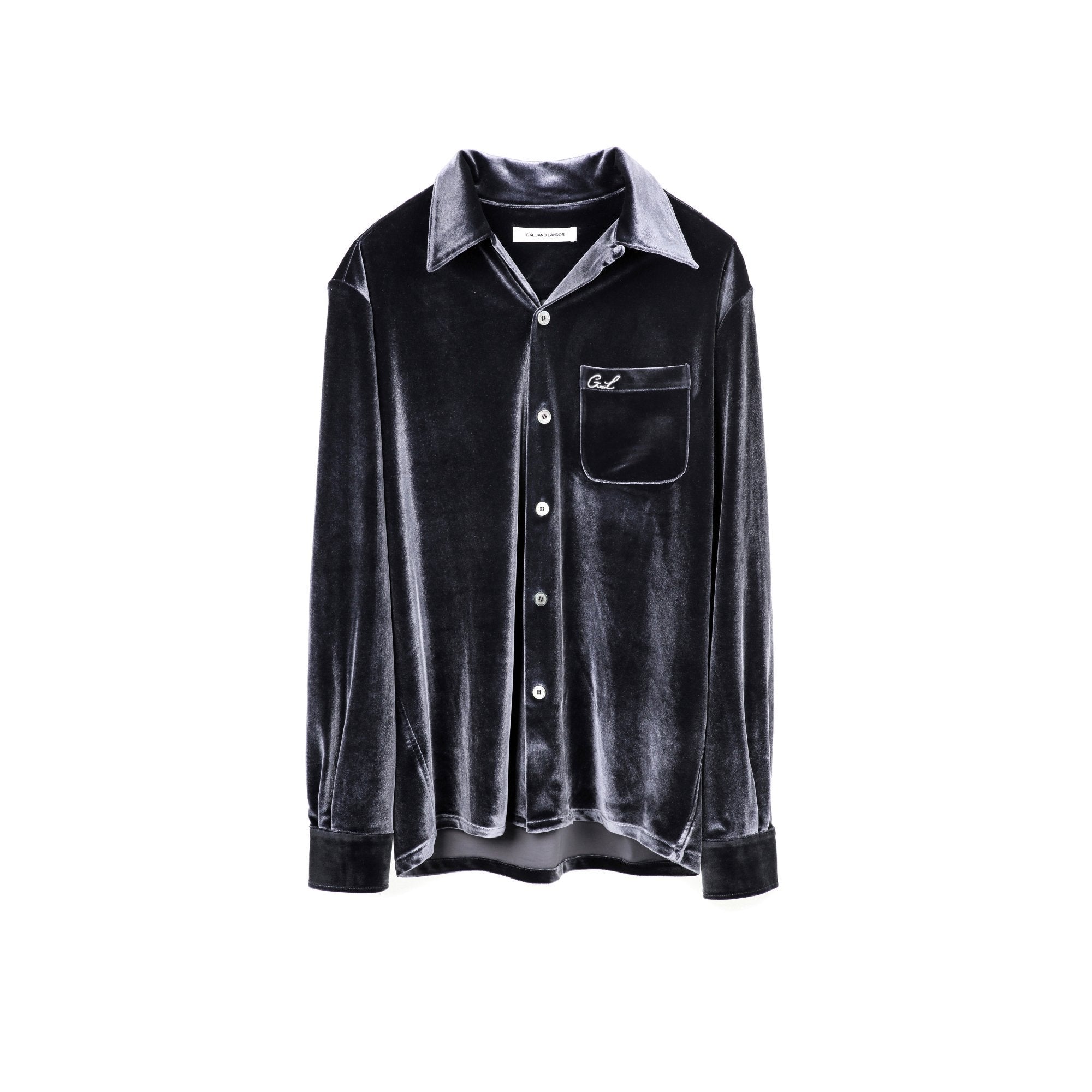 GALLIANO LANDOR Silver Velvet Shirt | MADA IN CHINA