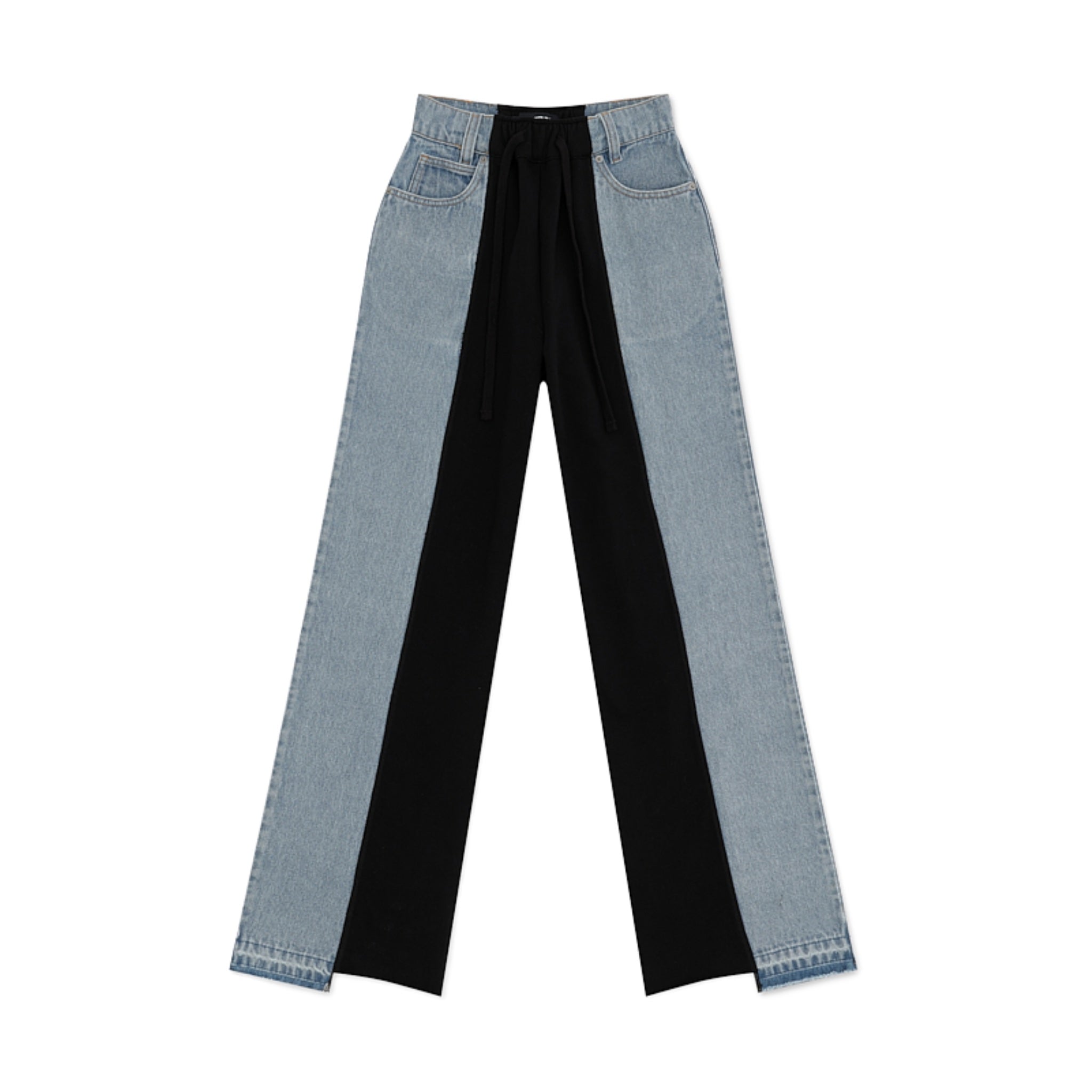 SMFK Skater Deconstructed Wide Leg Jeans Blue and Black | MADA IN CHINA