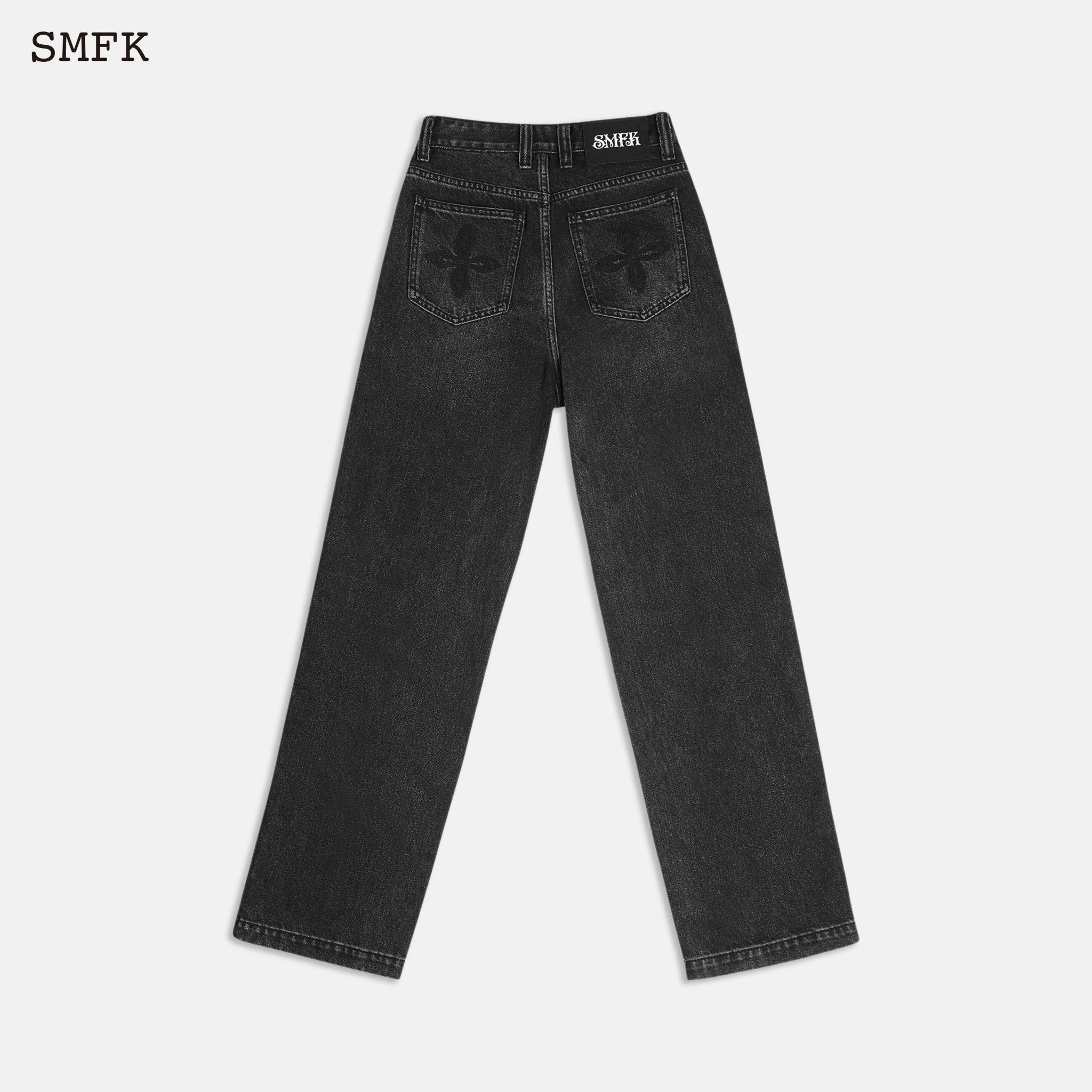 SMFK Skater Skateboard Deconstructed Jeans Midnight Black | MADA IN CHINA