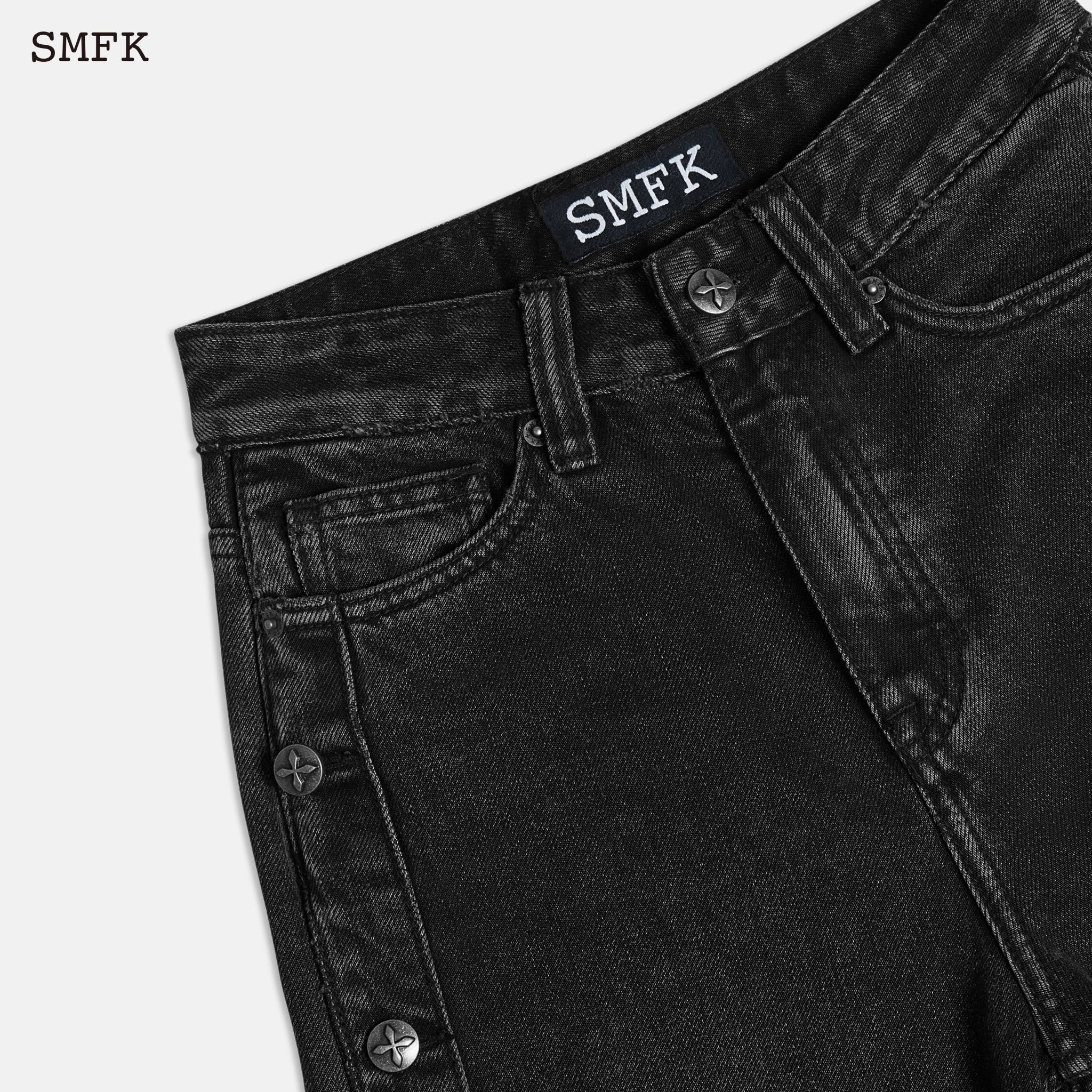 SMFK Skater Skateboard Deconstructed Jeans Midnight Black | MADA IN CHINA