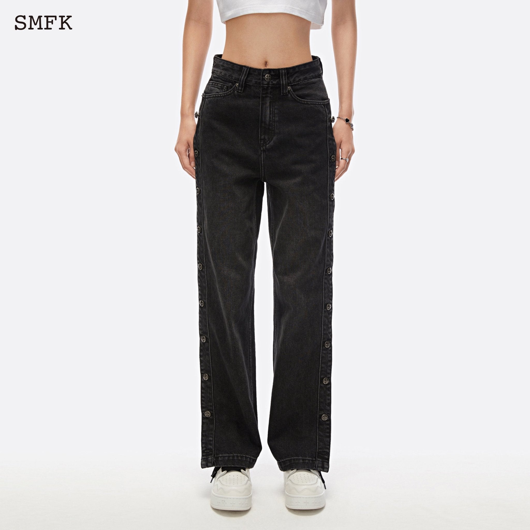 SMFK Skater Skateboard Deconstructed Jeans Midnight Black | MADA IN CHINA