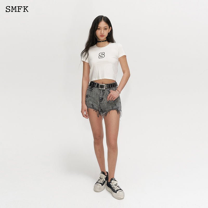 SMFK Skinny Model White Tight T-shirt | MADA IN CHINA