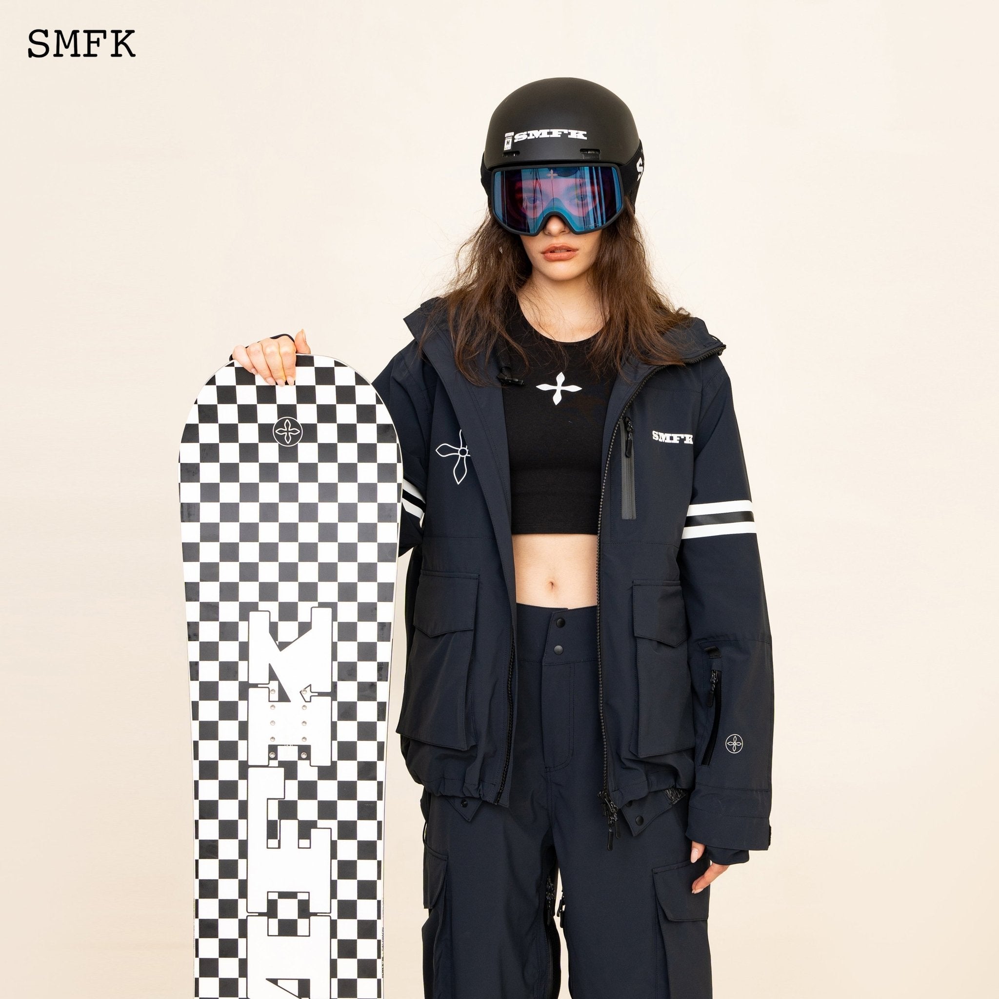 costume ski salomon SMFK X SALOMON COMPASS BRIGADE Ski Helmet In Black