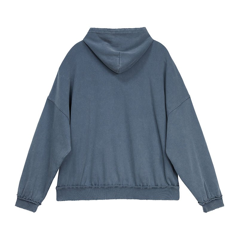 VANN VALRENCÉ Smoky Blue Raw Edge Sweatshirt | MADA IN CHINA