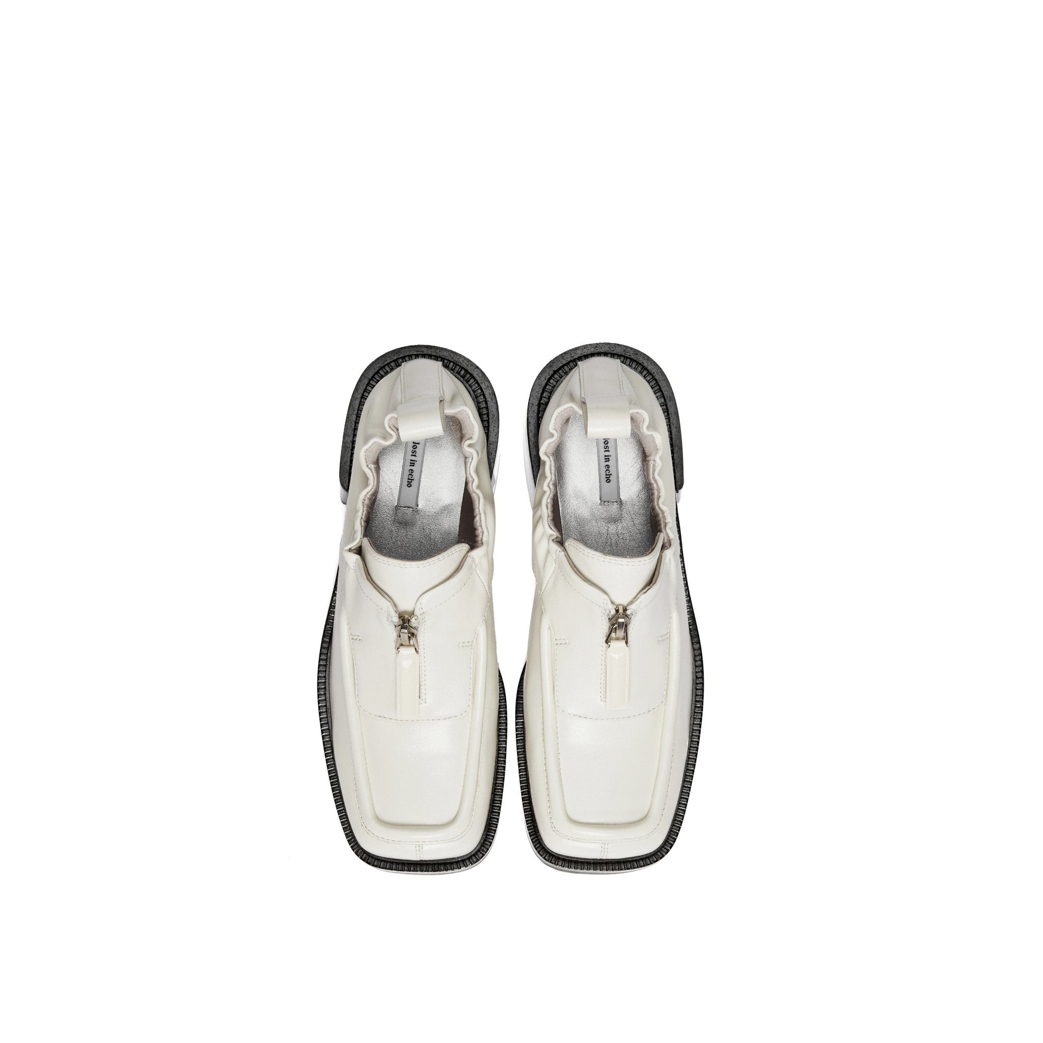 LOST IN ECHO Sports Zipper Stretch Loafers Off-White | MADA IN CHINA