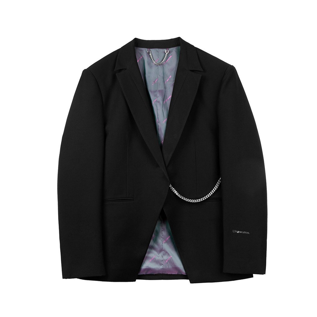 Unawares Square Chain Single Breasted Suit Black | MADA IN CHINA