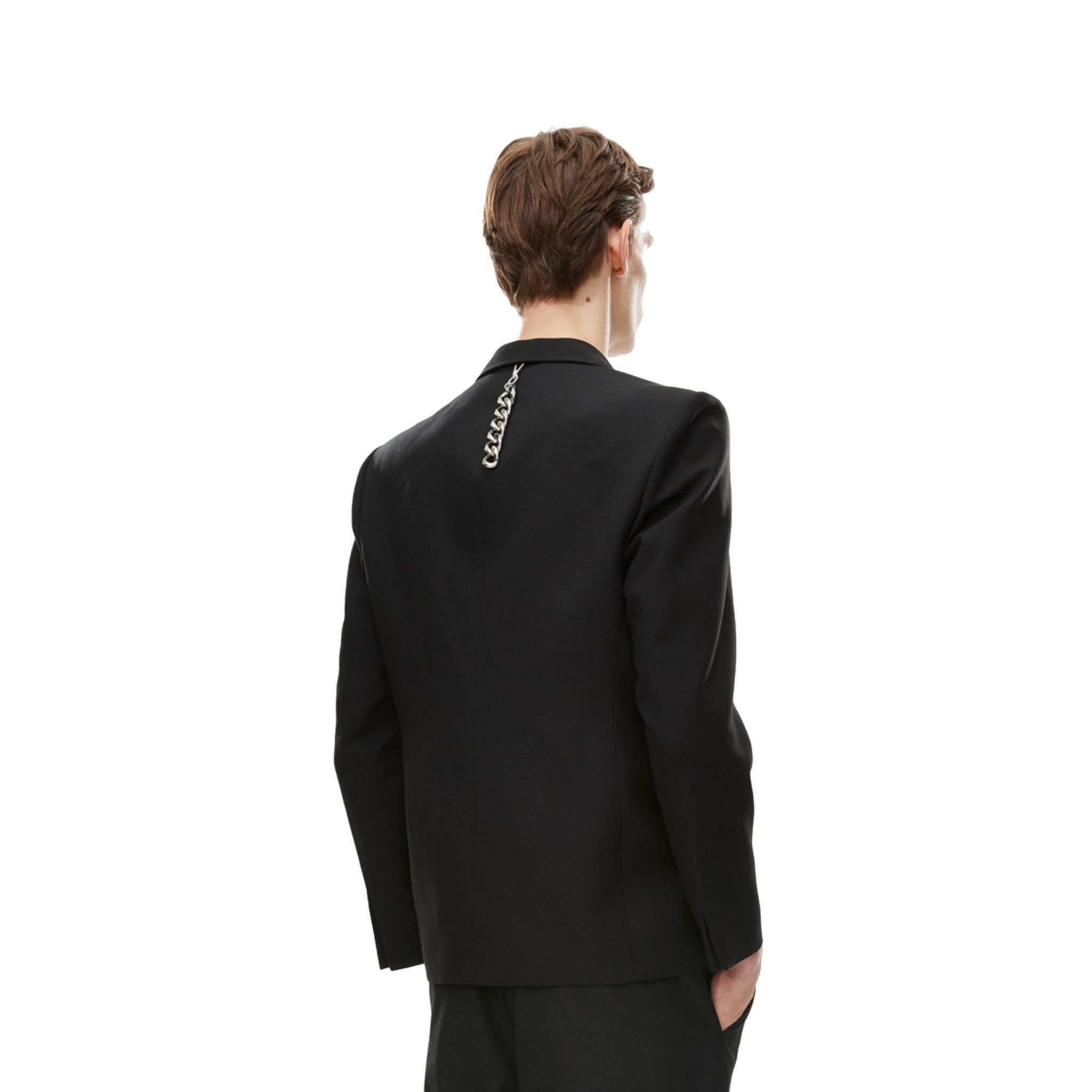 Unawares Square Chain Single Breasted Suit Black | MADA IN CHINA