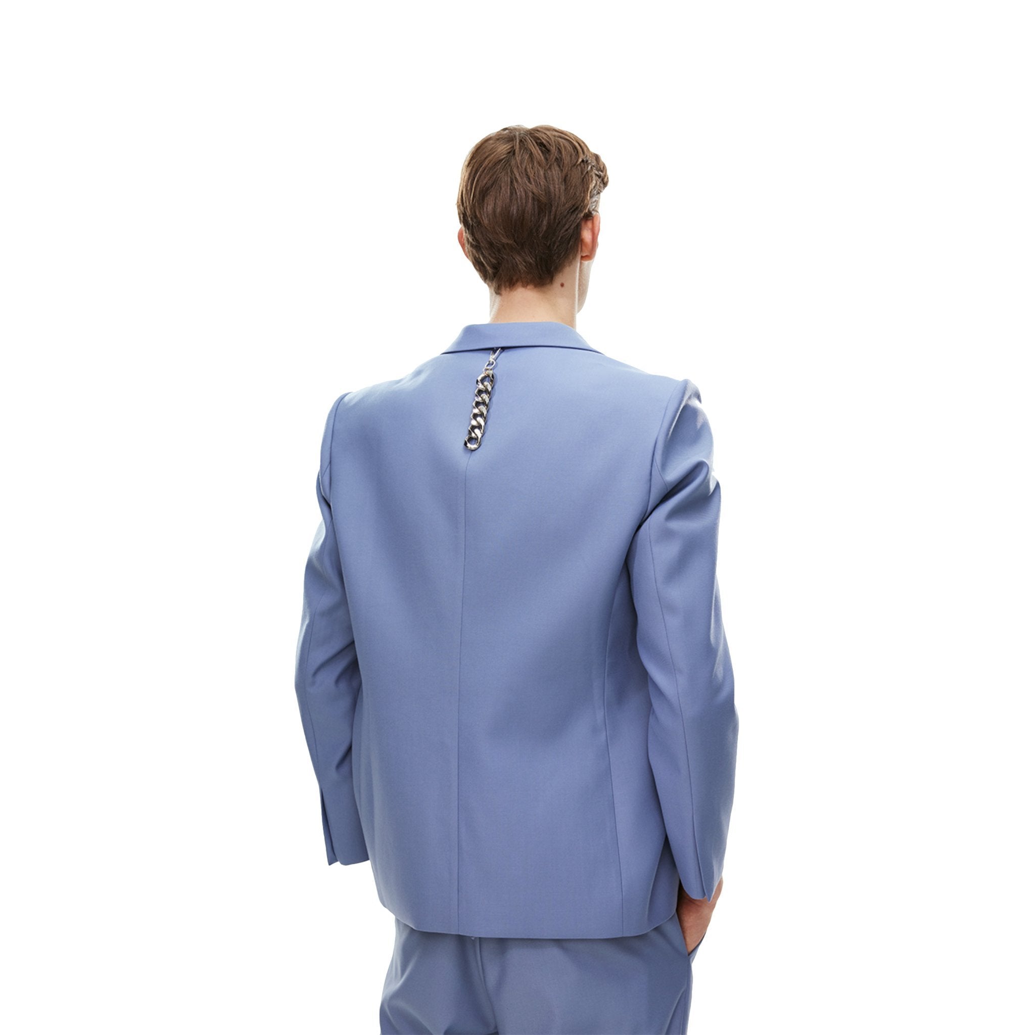 Unawares Square Chain Single Breasted Suit Blue | MADA IN CHINA